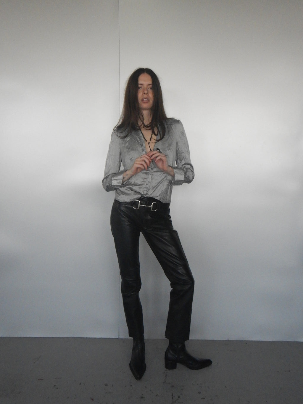 DKNY Vintage Black Lamb Leather Pants (XS Petite)