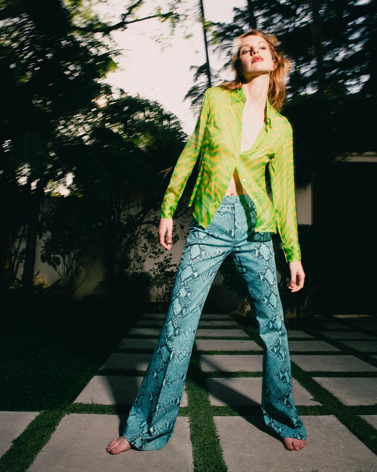 Gucci by Tom Ford SS00 Python Print Flared Pants