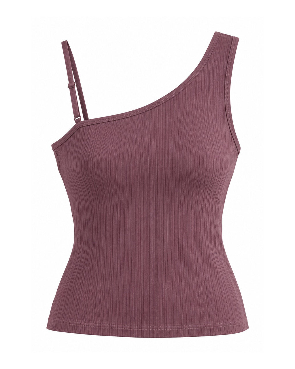 Dusty Purple Asymmetrical Ribbed Knit Tank (S)