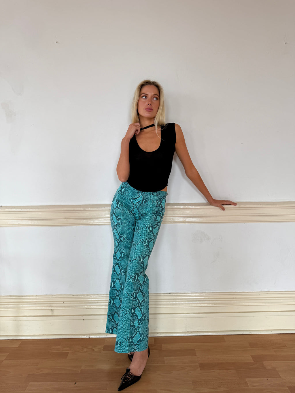 Gucci by Tom Ford SS00 Python Print Flared Pants