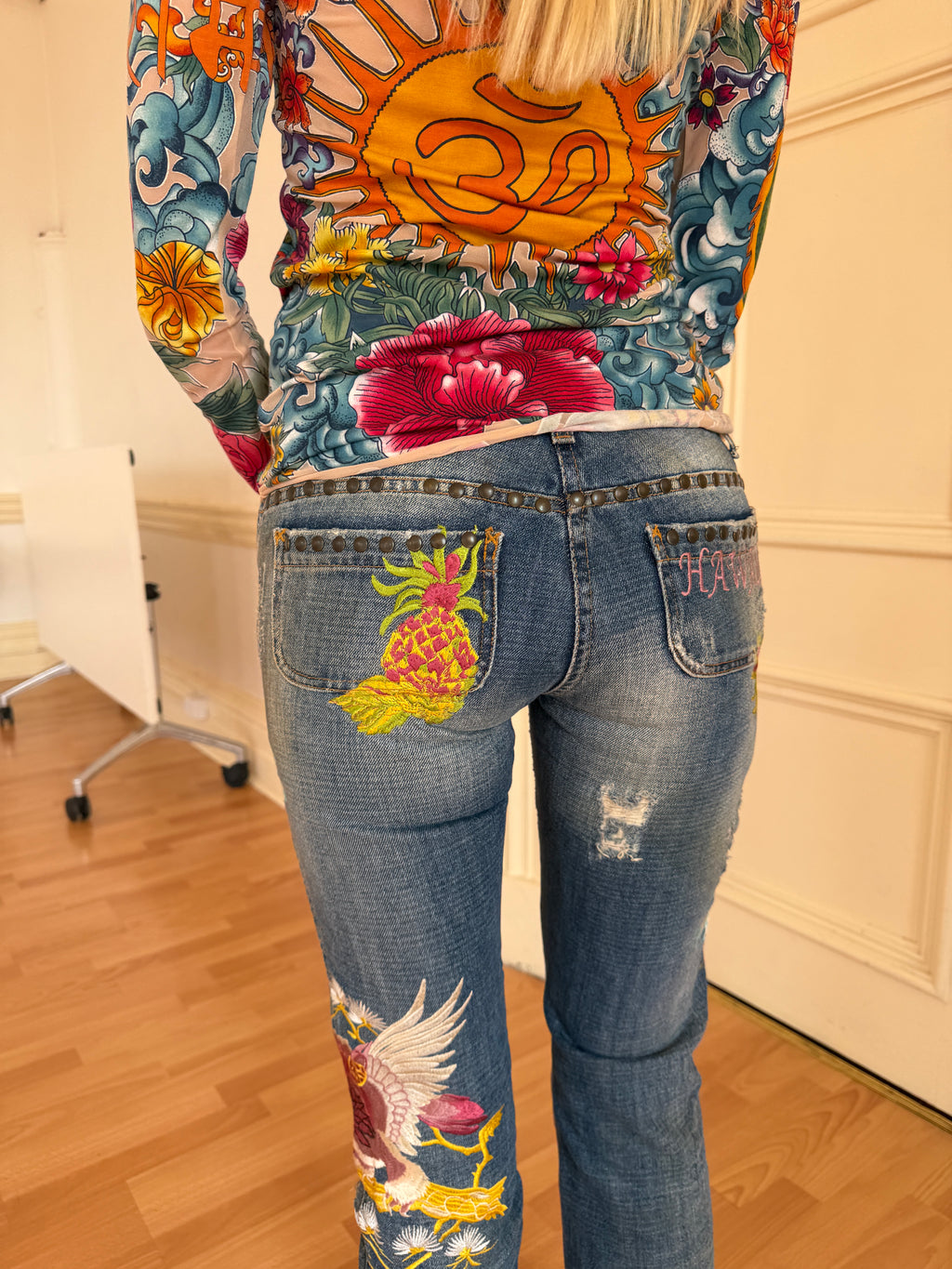 Dolce & Gabbana SS05 Honolulu Embroidered Jeans