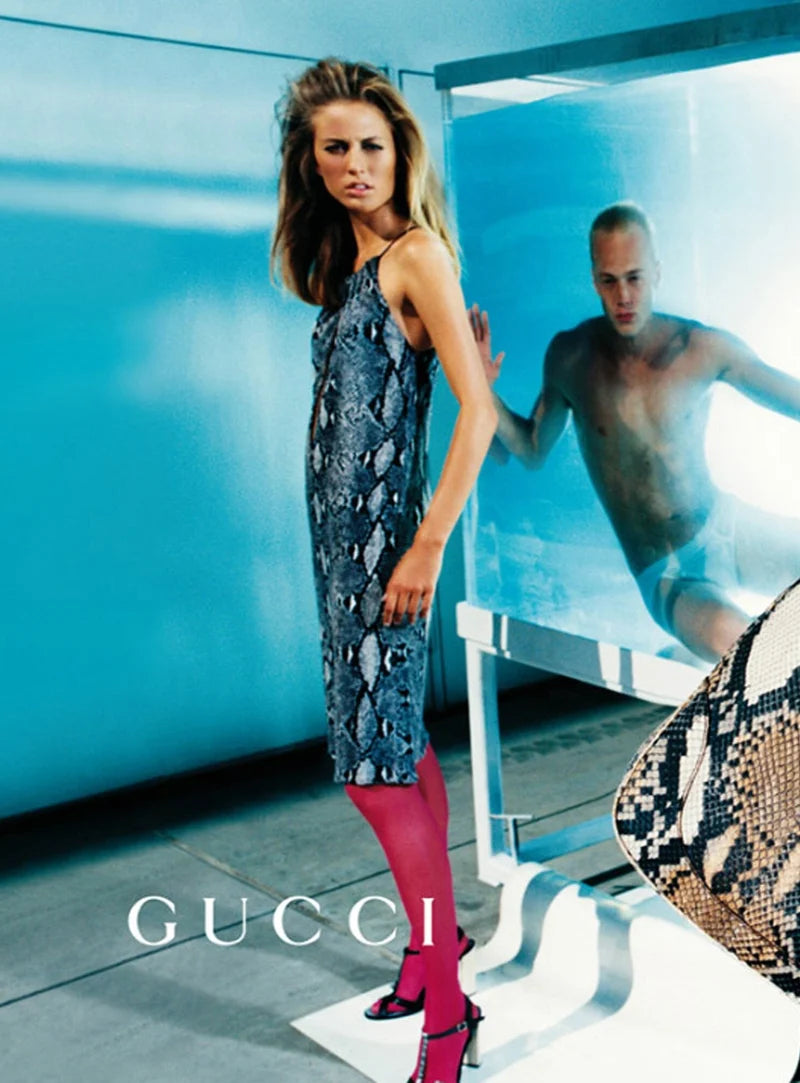 Gucci by Tom Ford SS00 Python Print Flared Pants