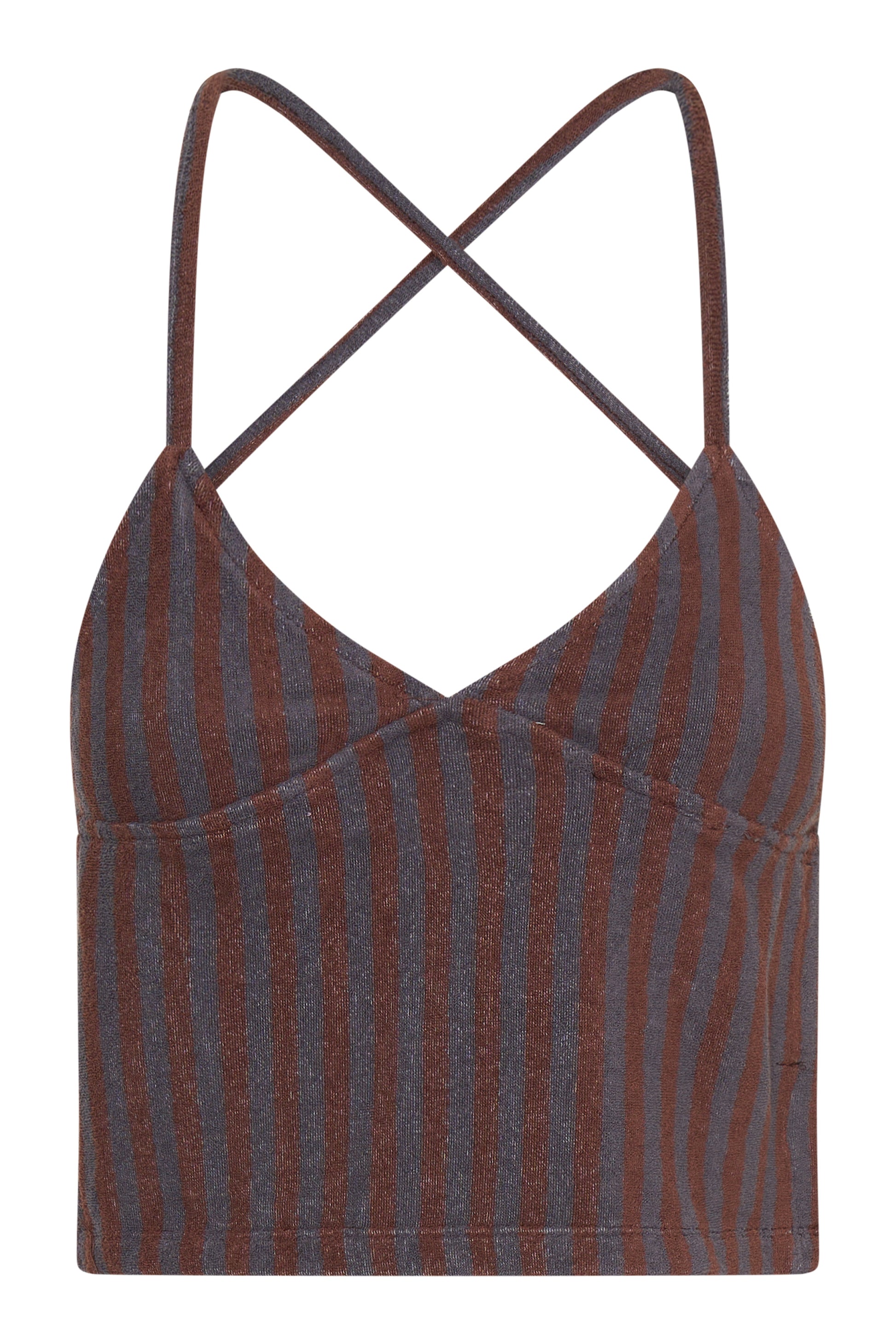 Peggy Backless Top — Steel Stripe
