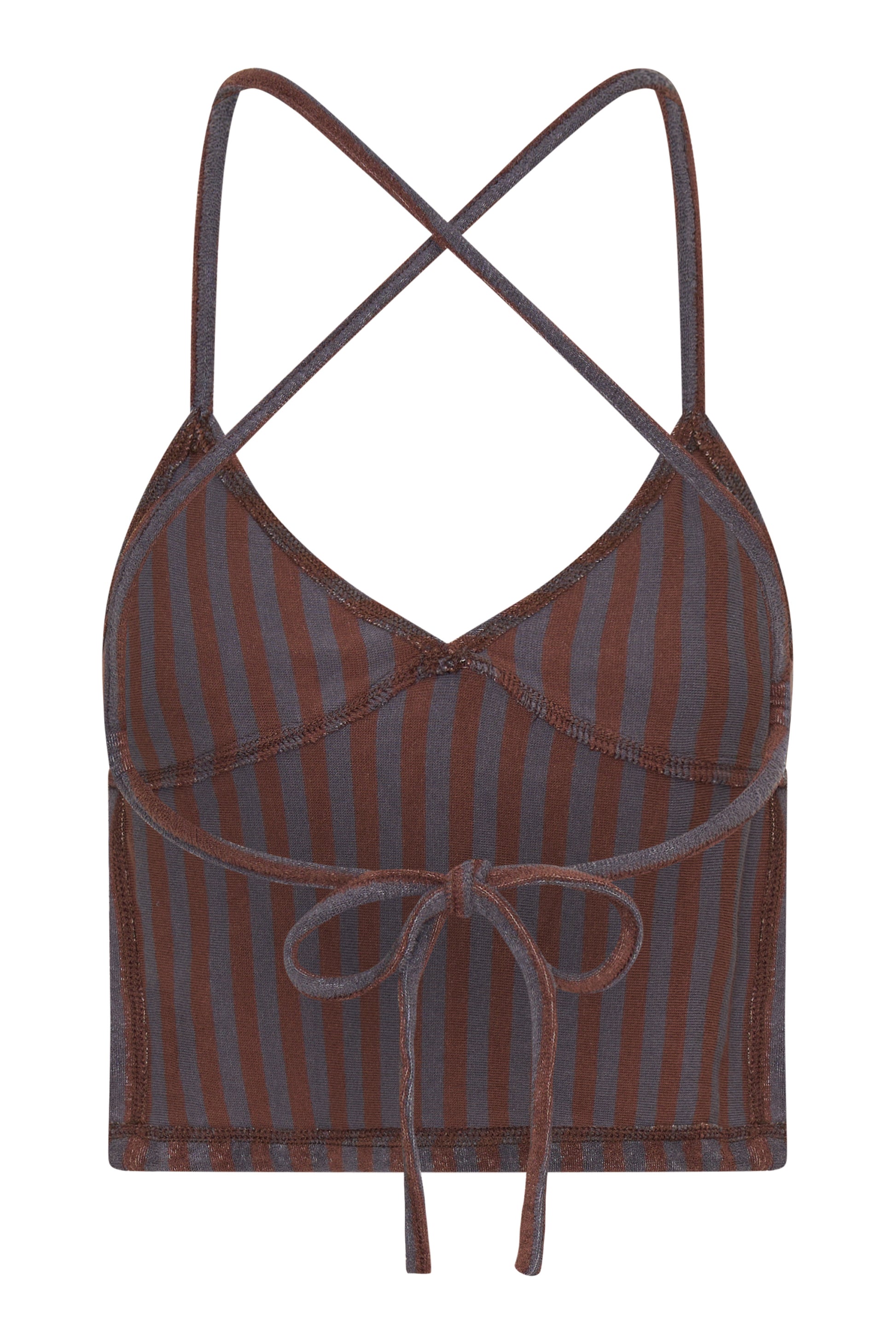 Peggy Backless Top — Steel Stripe