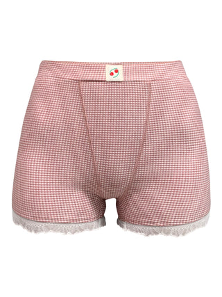 Sublime Biker Shorts Gingham — Baby Pink
