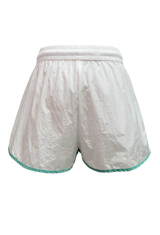 Retro Sporty Shorts  — White/Green