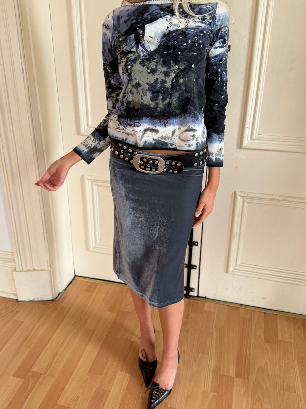 Jean Paul Gaultier Vintage Starry Night Long Sleeve Top (XS/S)