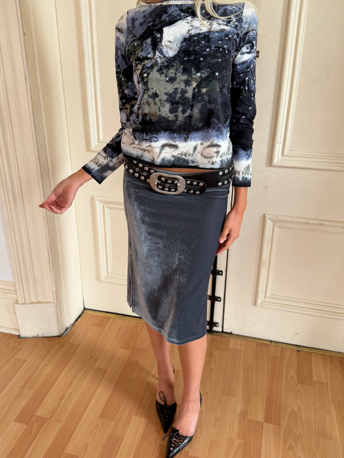 Jean Paul Gaultier Vintage Starry Night Long Sleeve Top (XS/S)