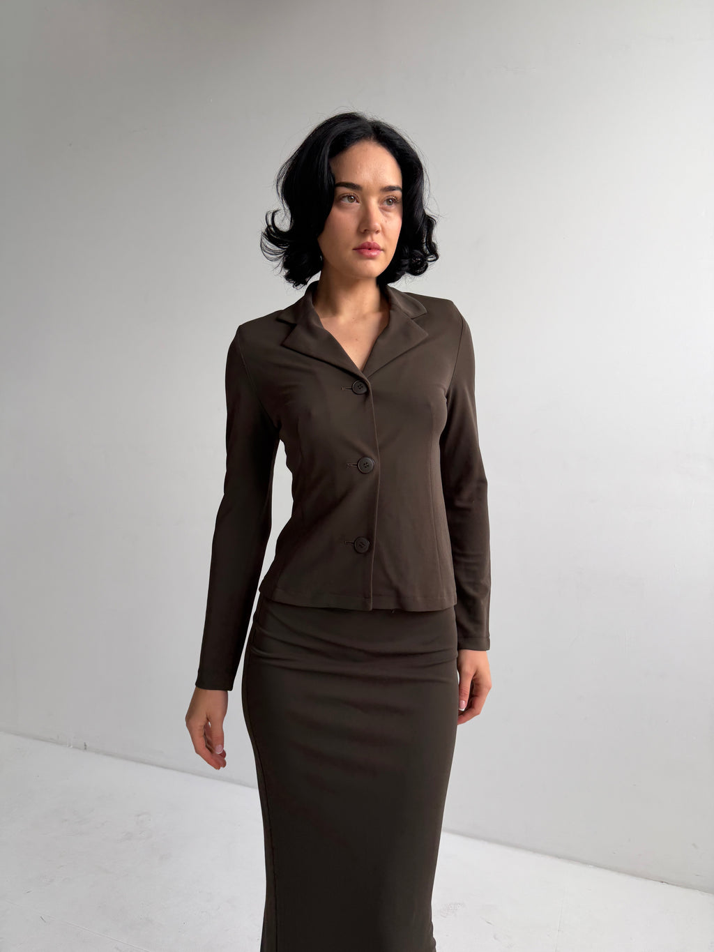 French Olive Brown Two-Piece Set (Fits XS)