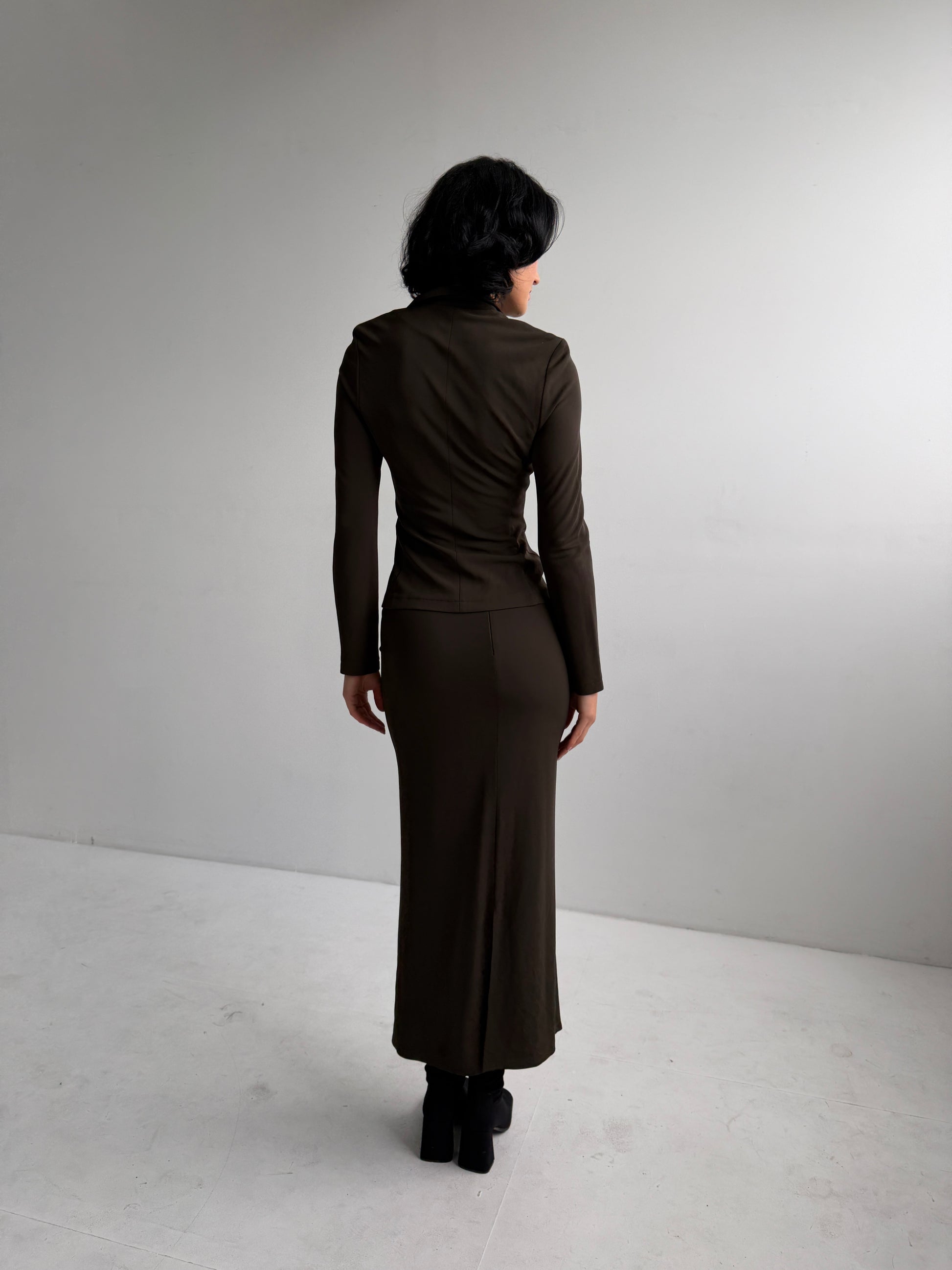 French Olive Brown Two-Piece Set (Fits XS)