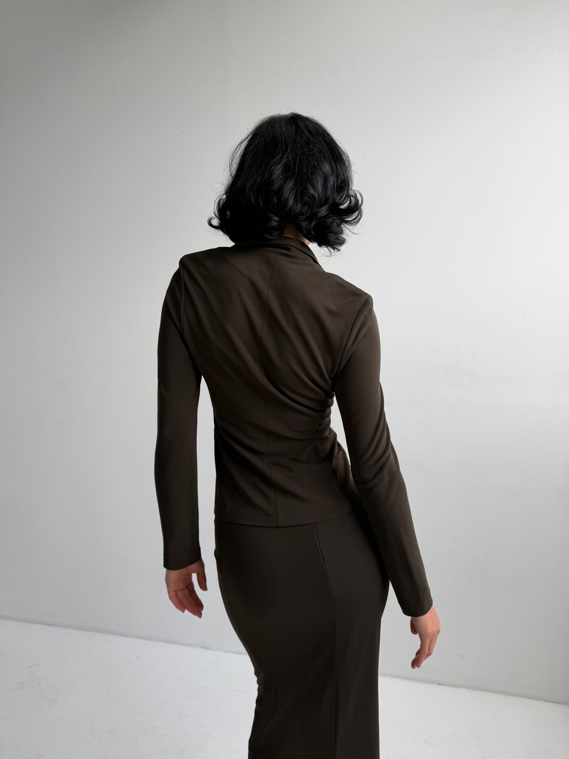 French Olive Brown Two-Piece Set (Fits XS)