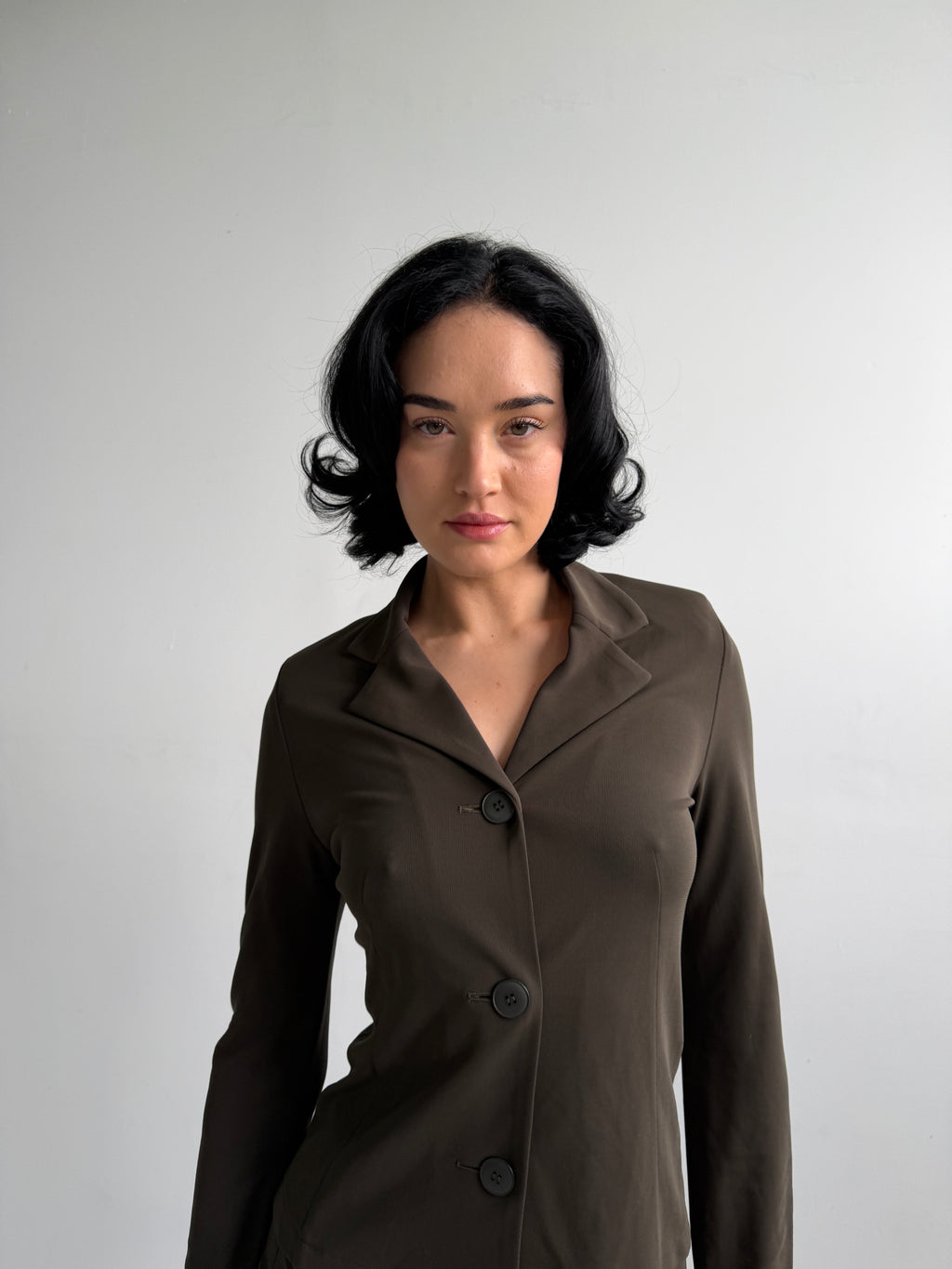 French Olive Brown Two-Piece Set (Fits XS)