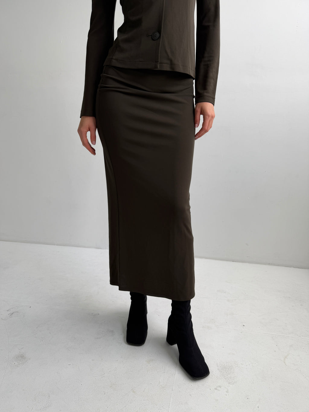 French Olive Brown Two-Piece Set (Fits XS)