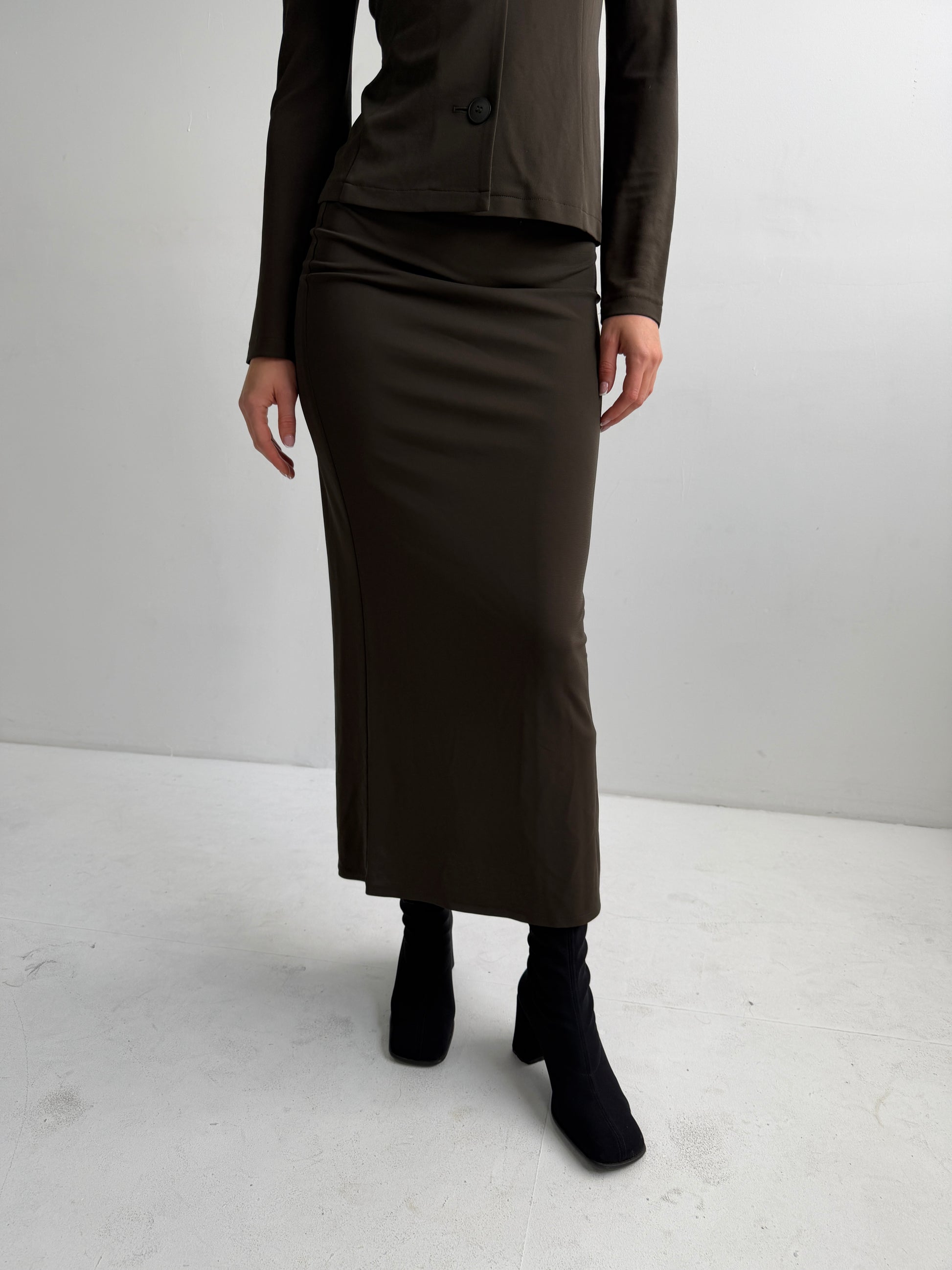 French Olive Brown Two-Piece Set (Fits XS)