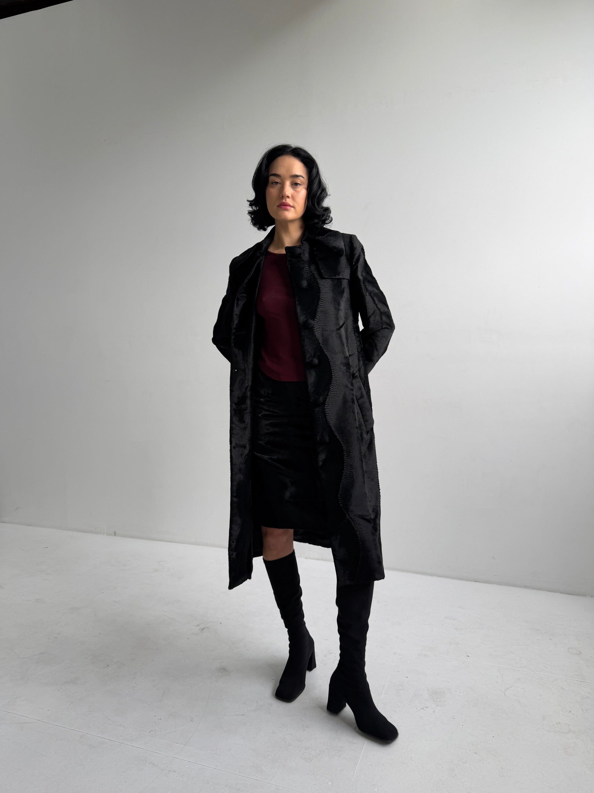 Viktor & Rolf Textured Velvet Long Coat (M)