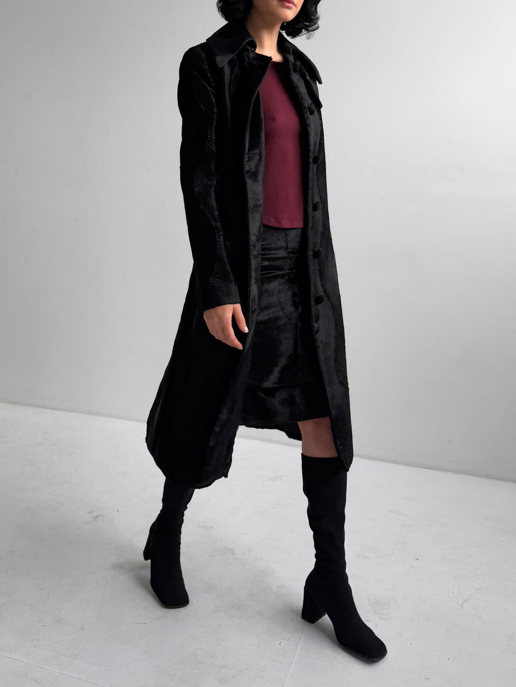 Viktor & Rolf Textured Velvet Long Coat (M)