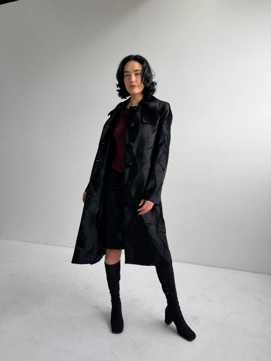 Viktor & Rolf Textured Velvet Long Coat (M)