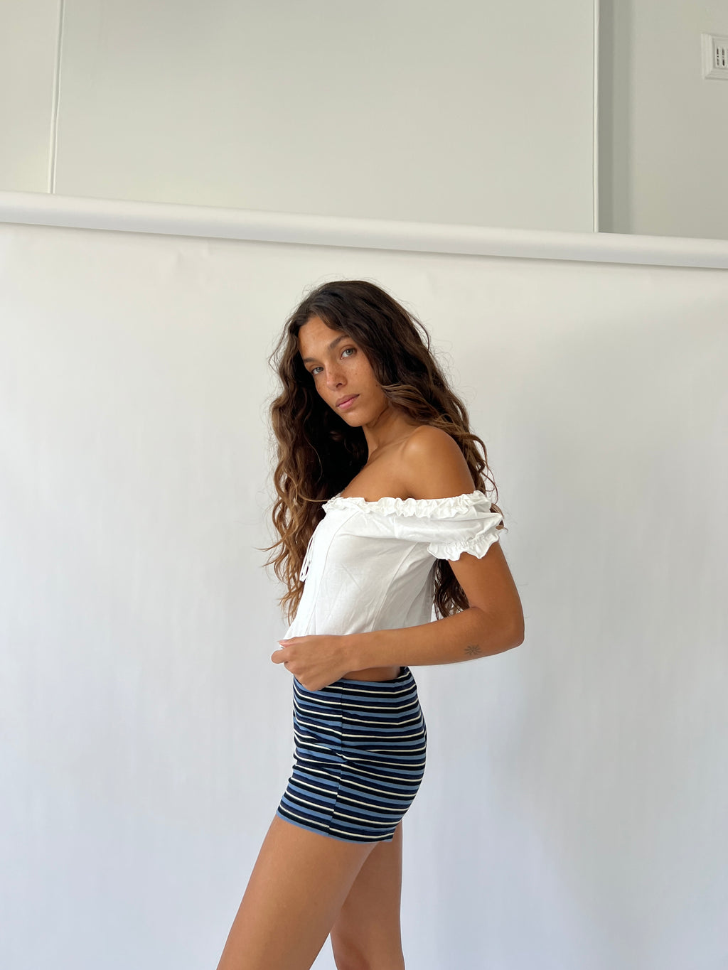 Tiny Shorts  — Blue Stripe