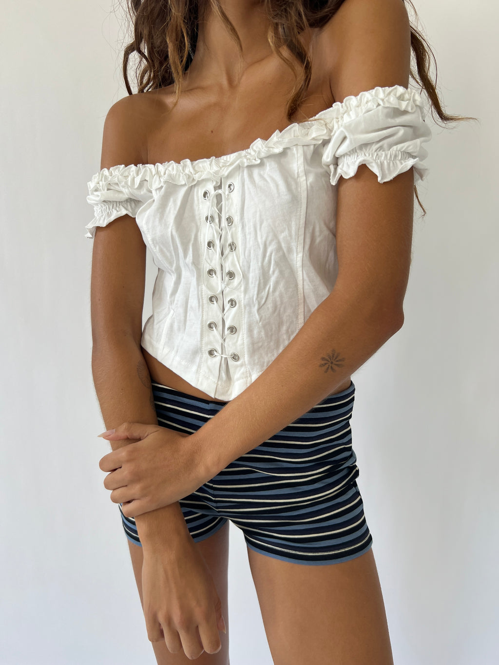 Tiny Shorts  — Blue Stripe