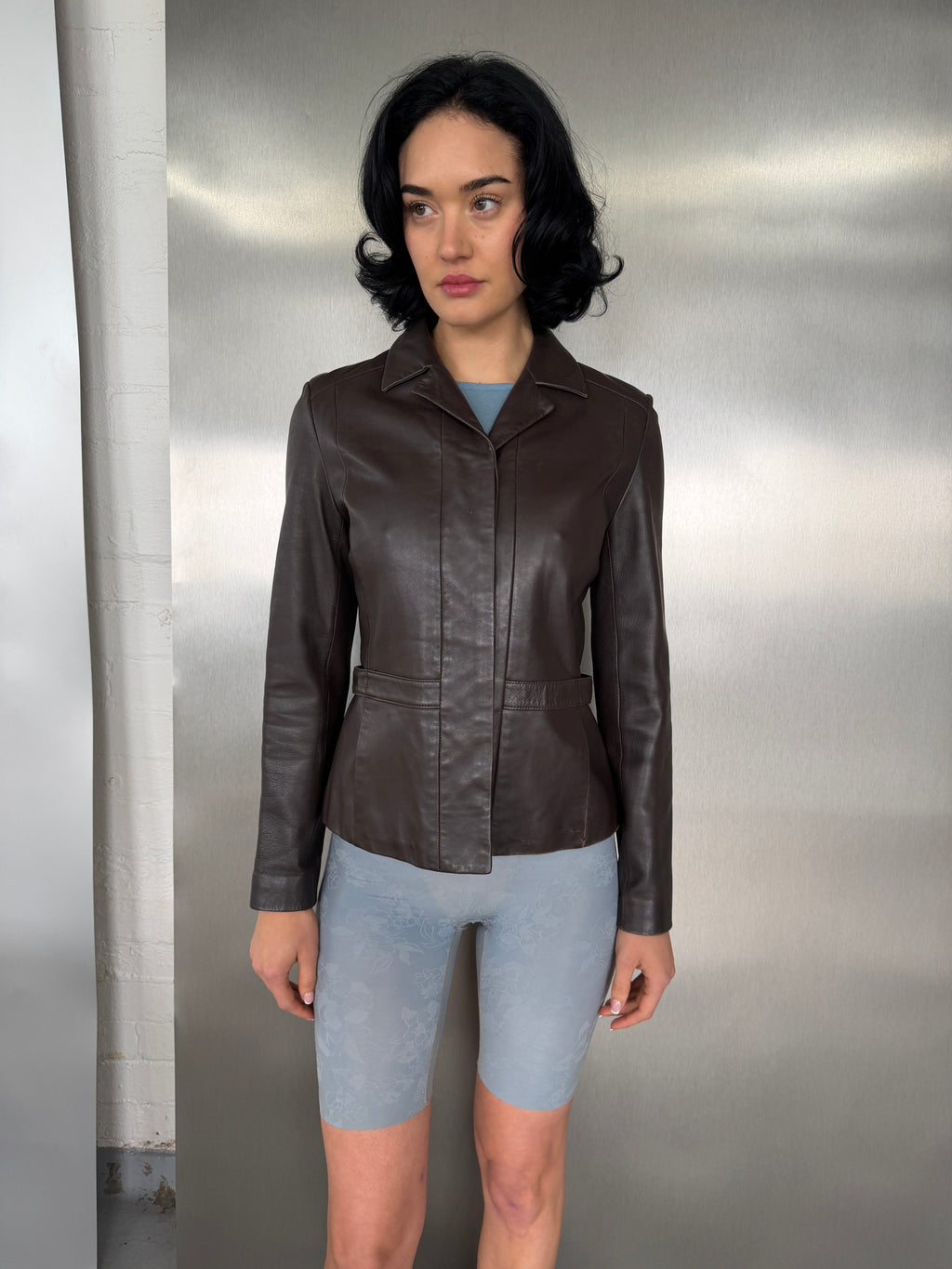 Sonia Rykiel Vintage Chocolate Brown Leather Jacket (Fits S)