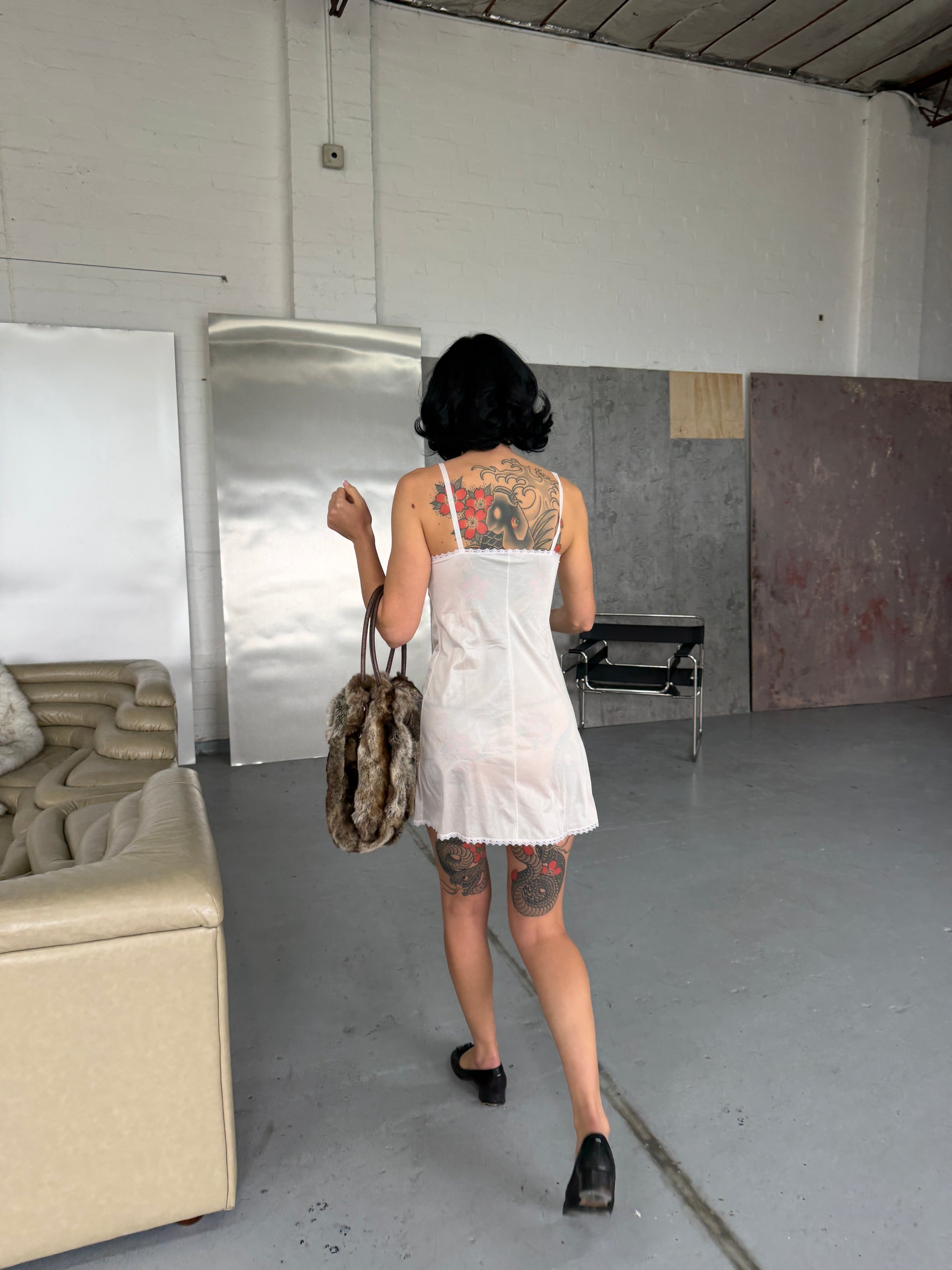 Vintage Pink Lace Slip Dress Made in Japan (Fits XS/S)