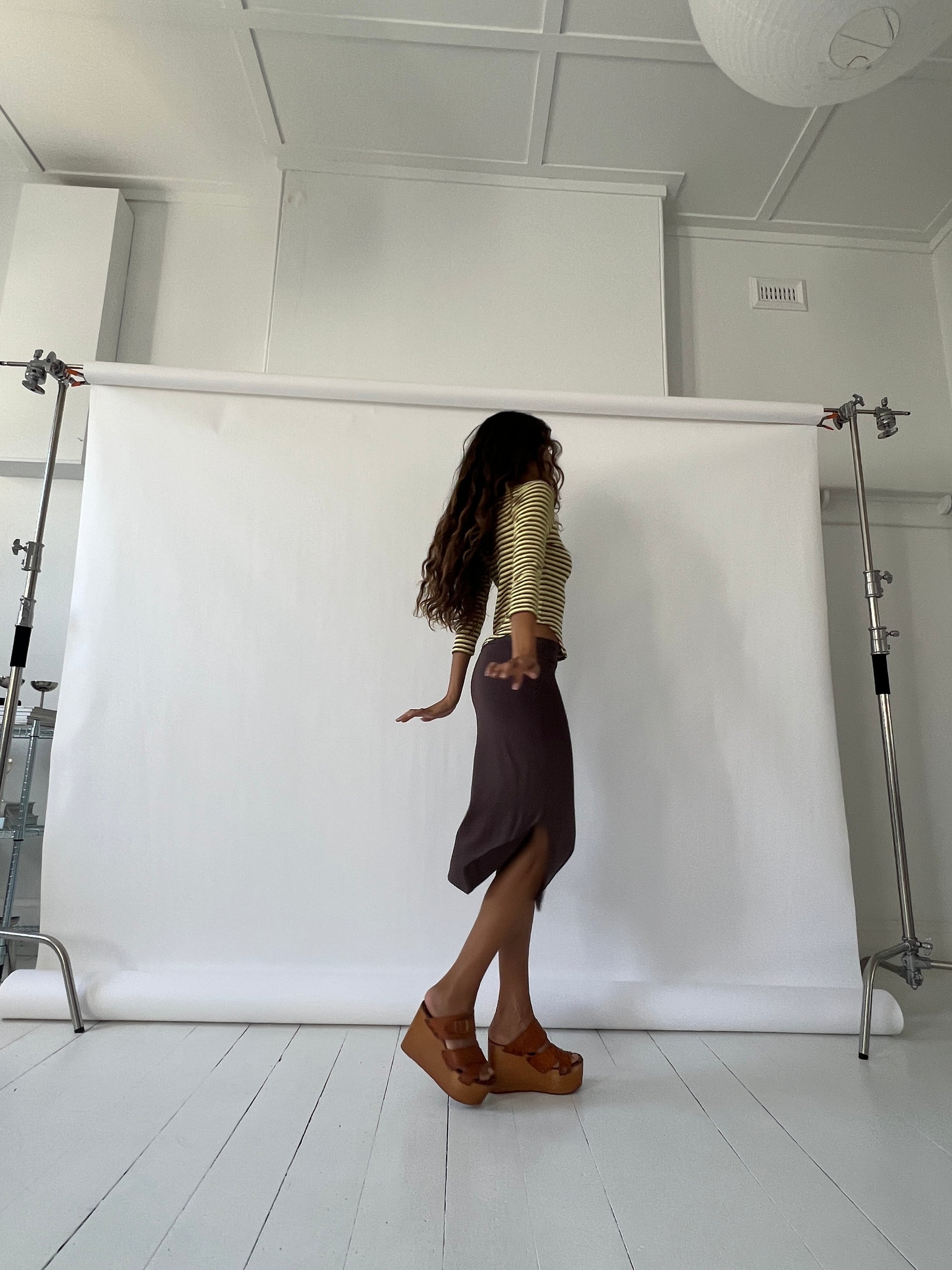 Aquila O'Ring Midi Skirt — Umber