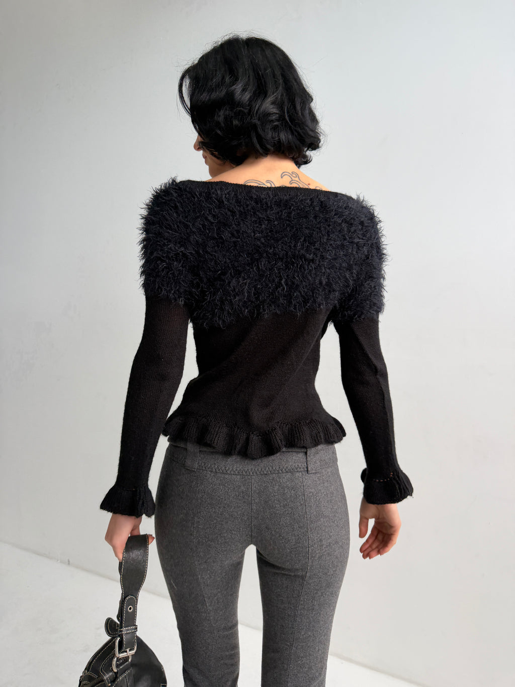 Prada Vintage Grey Wool Cropped Trousers with Matching Belt (XXS/XS)