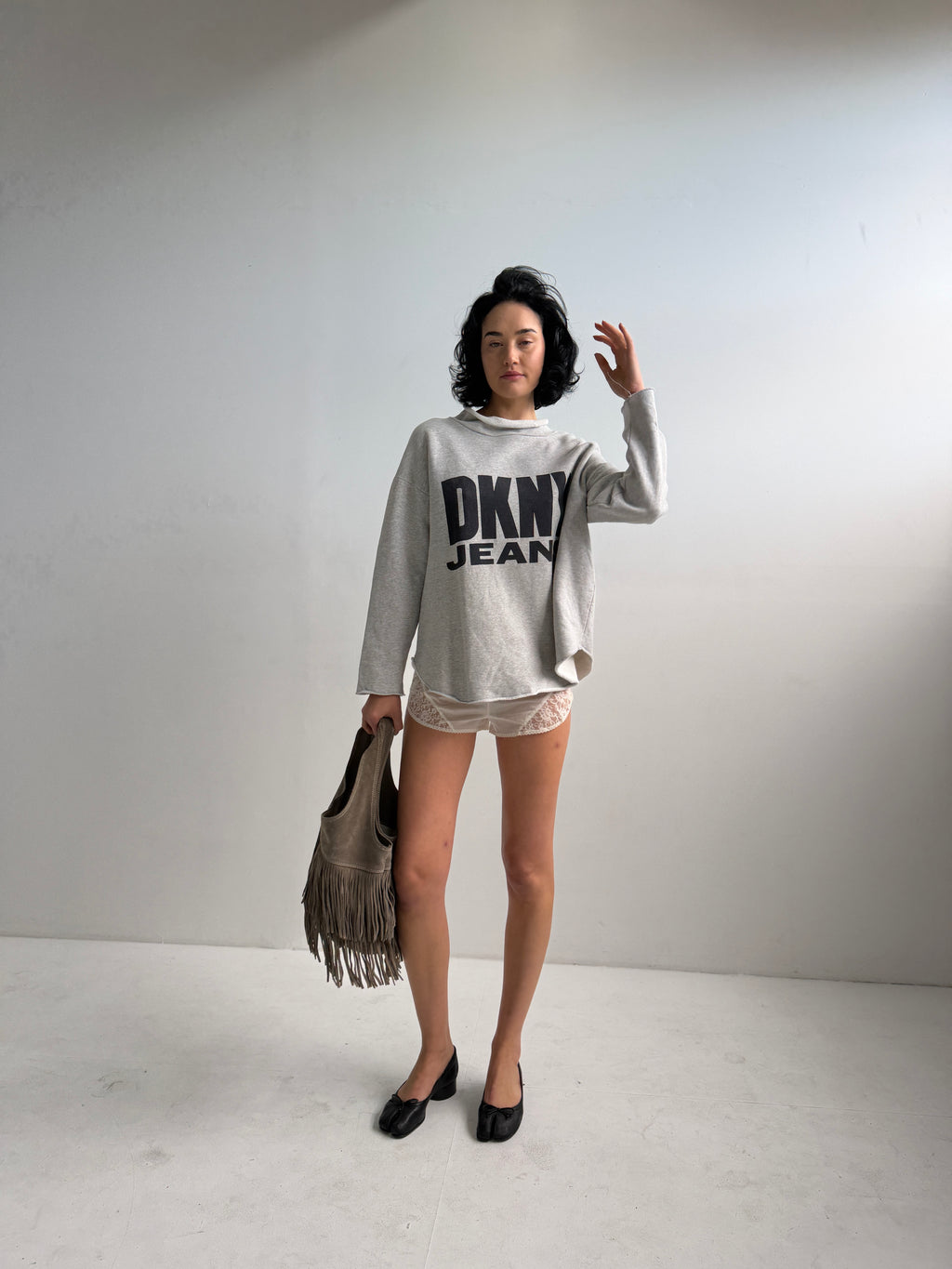DKNY Jeans Vintage Grey Logo Sweatshirt (M/L)