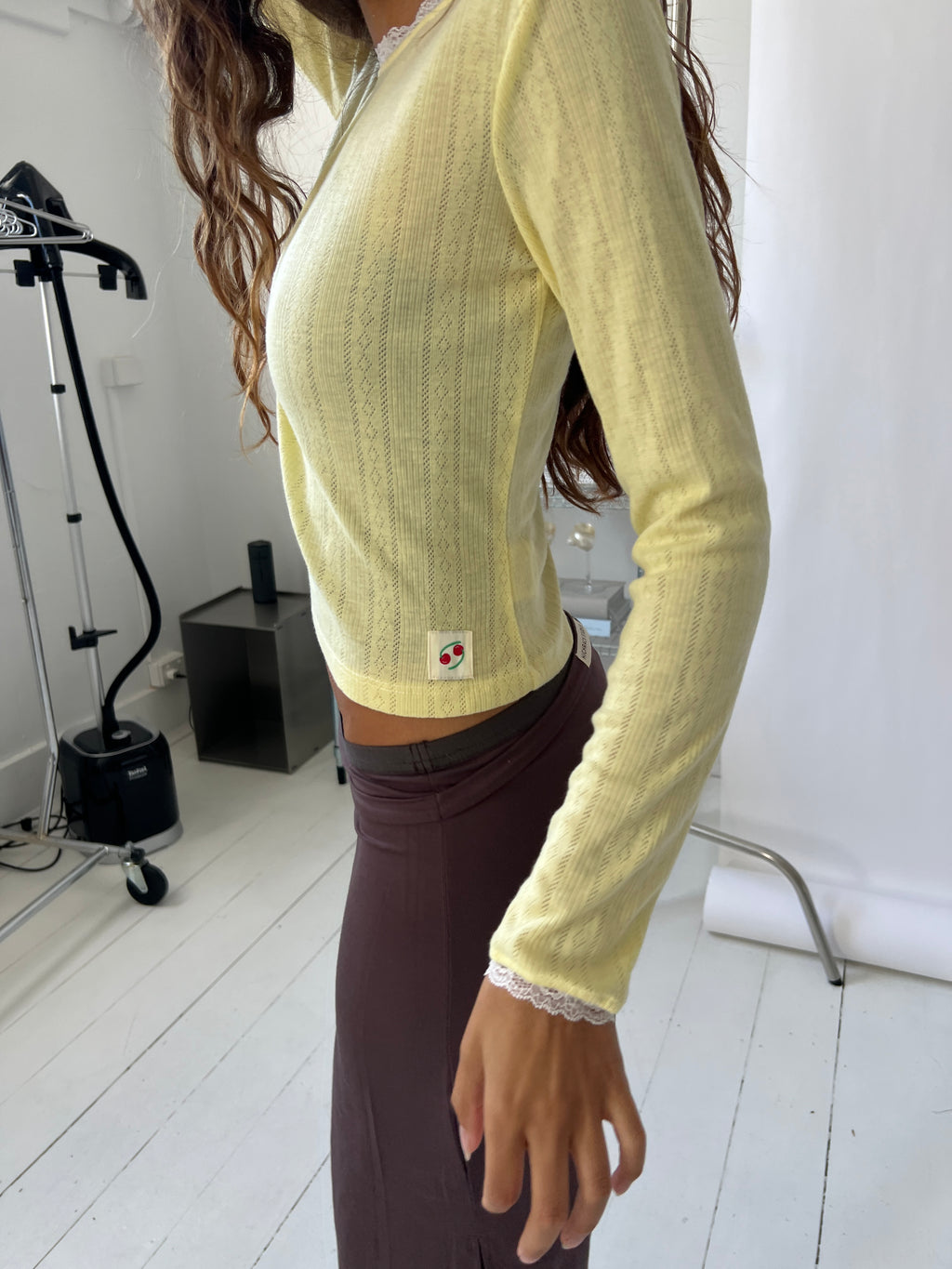 Pointelle Long Sleeve — Lemon