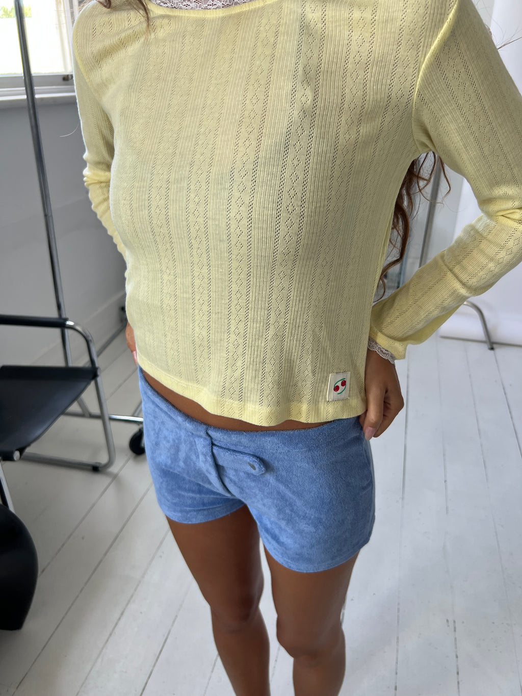 Pointelle Long Sleeve — Lemon