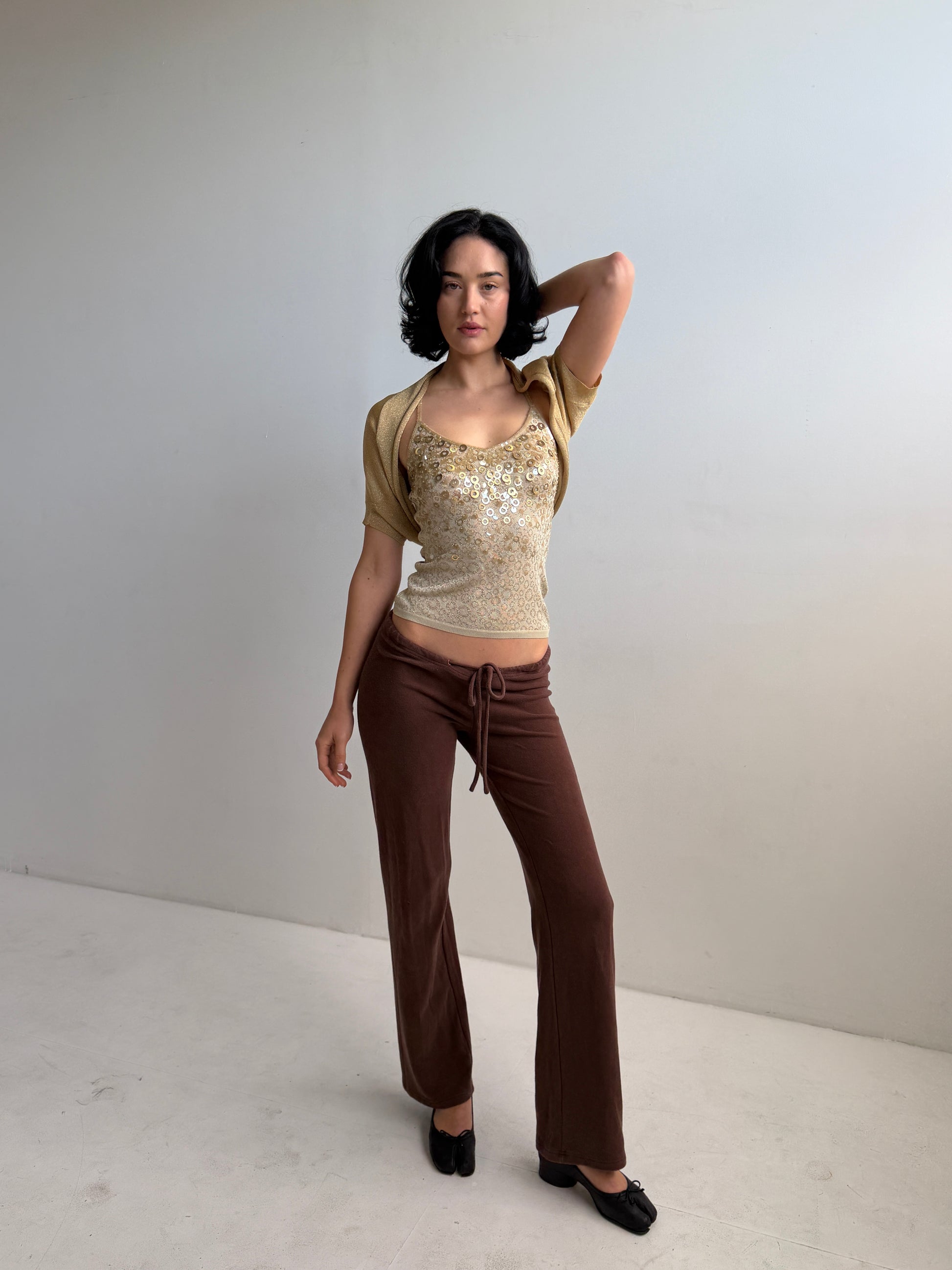 DKNY Lurex Gold Bolero Shrug (Fits XS-M)