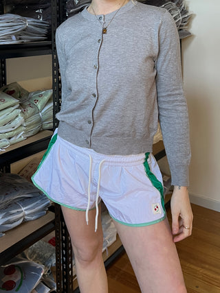 Retro Sporty Shorts  — White/Green