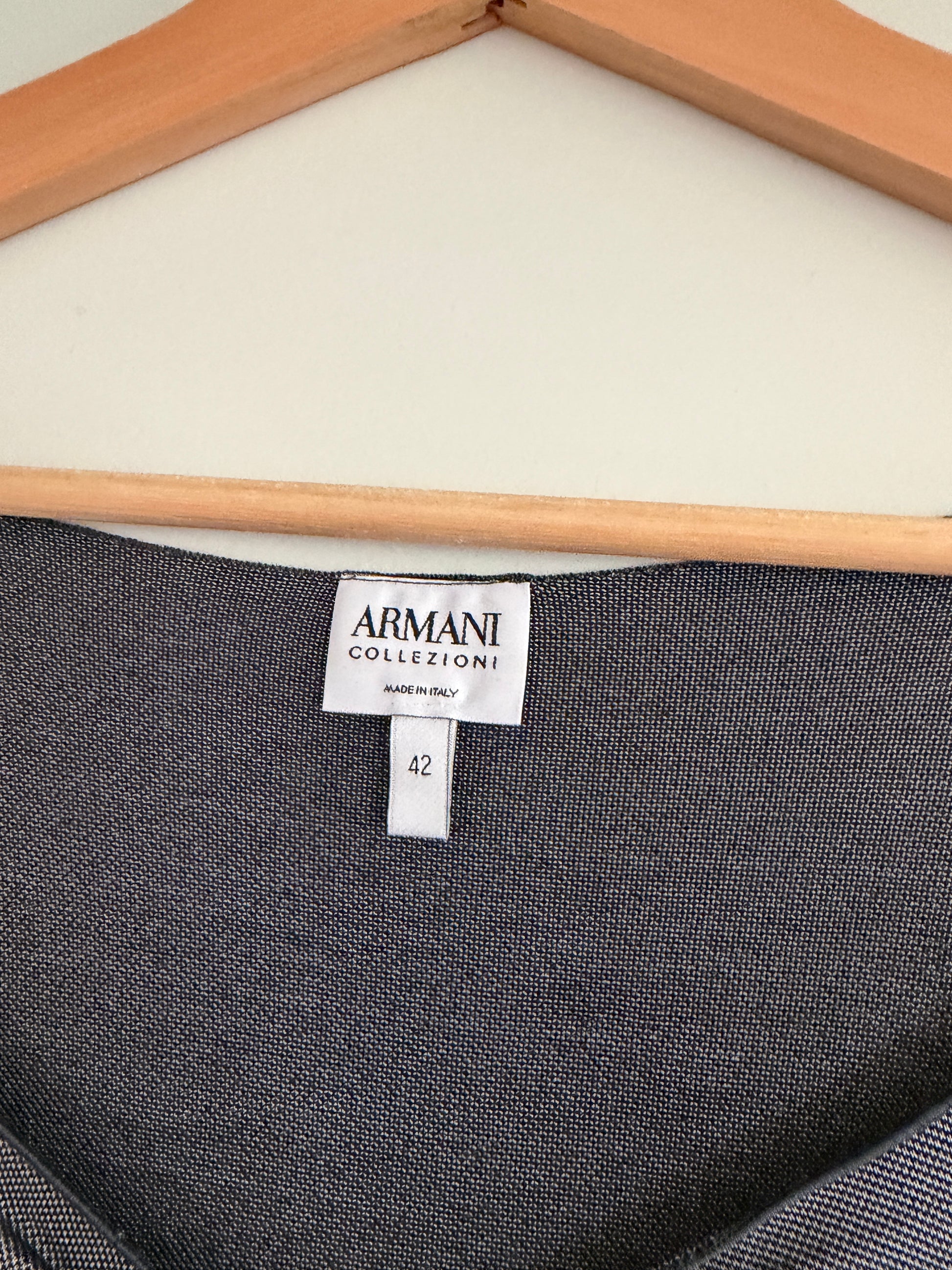 Vintage Armani Ruched Neckline Fitted Top (M)