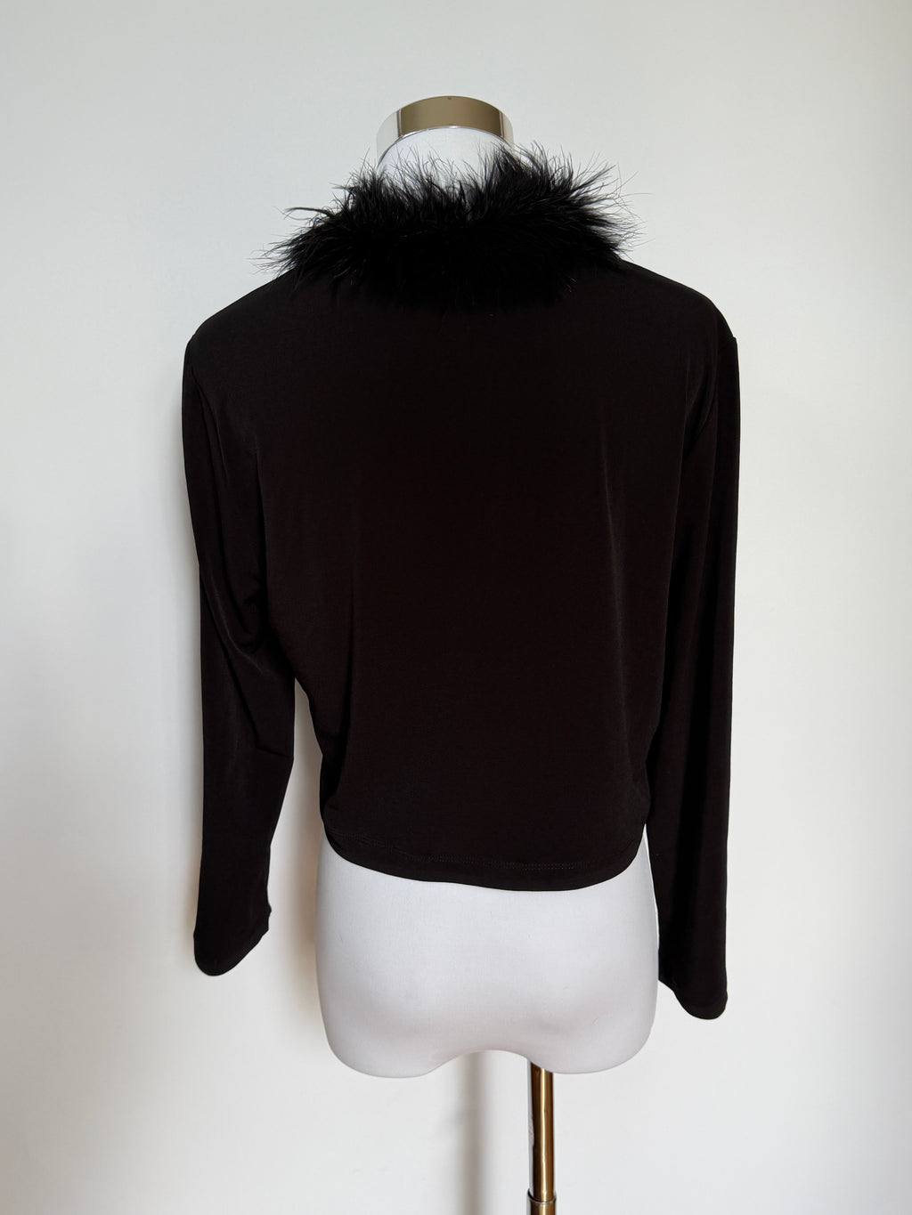 Vintage Calvin Klein Black Fluffy Fur Bolero Cardigan (S)