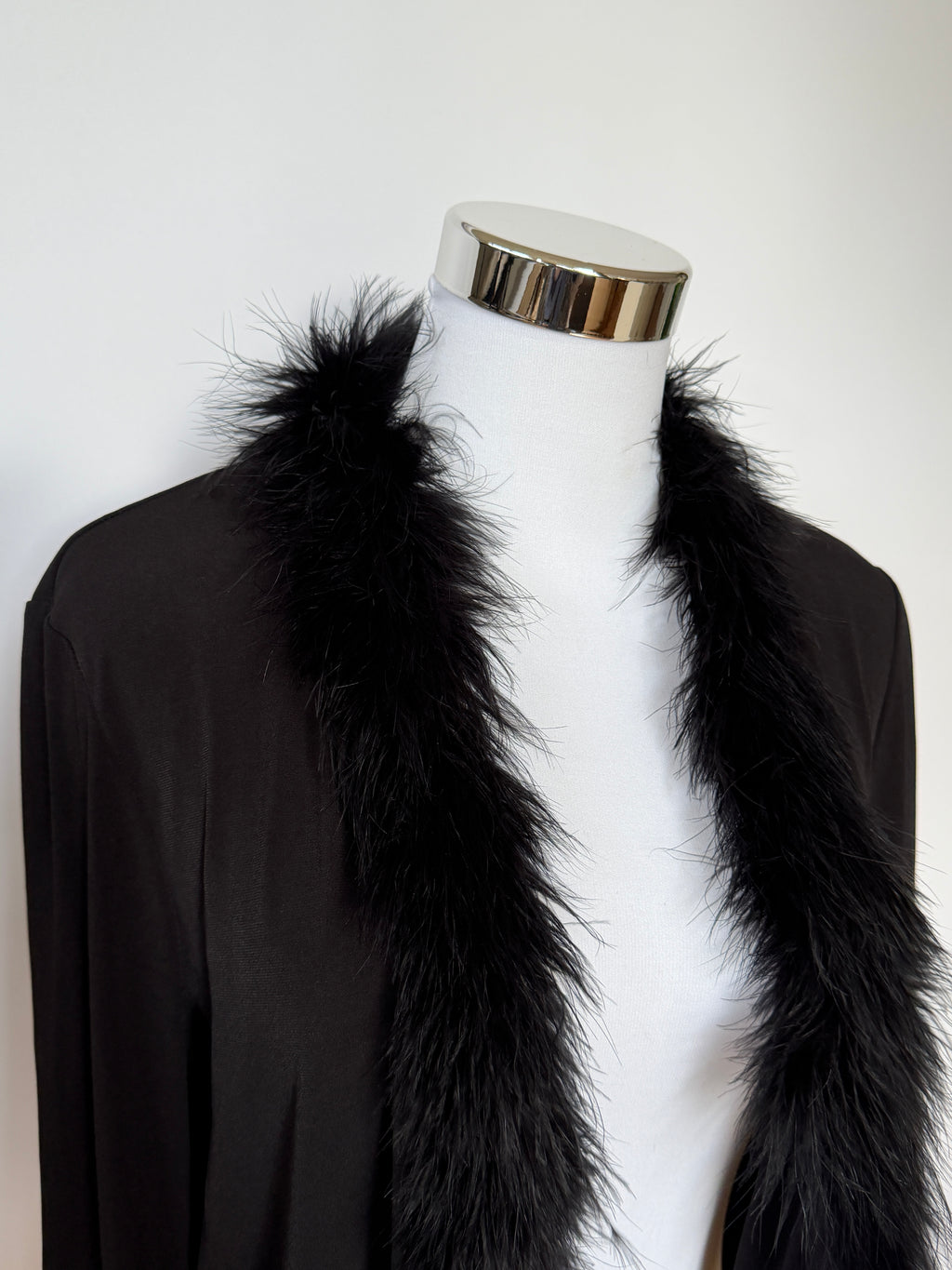 Vintage Calvin Klein Black Fluffy Fur Bolero Cardigan (S)