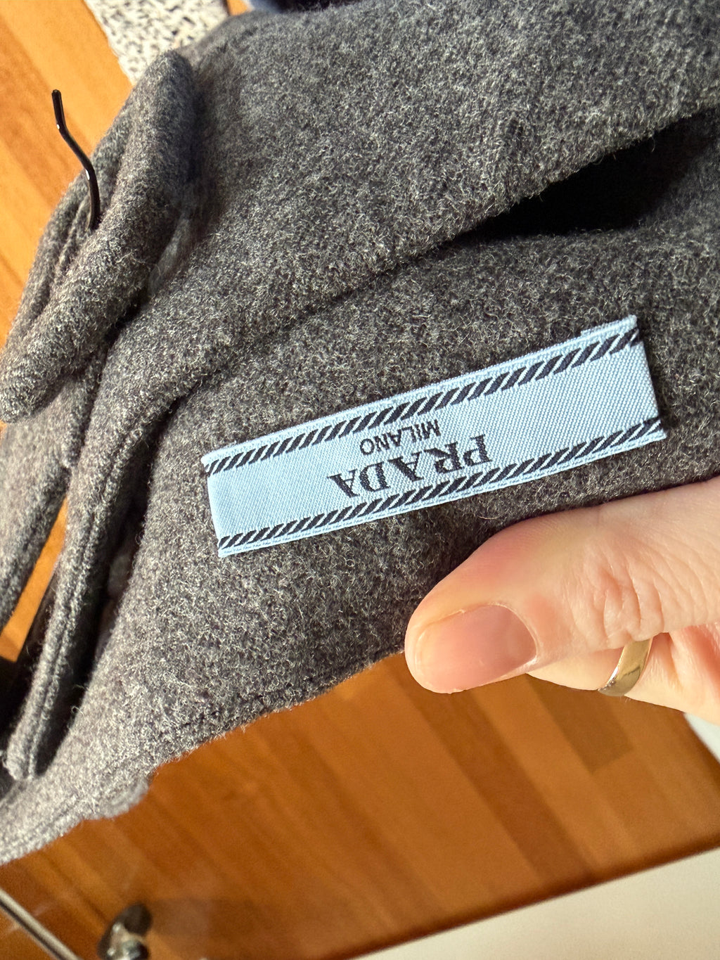 Prada Vintage Grey Wool Cropped Trousers with Matching Belt (XXS/XS)