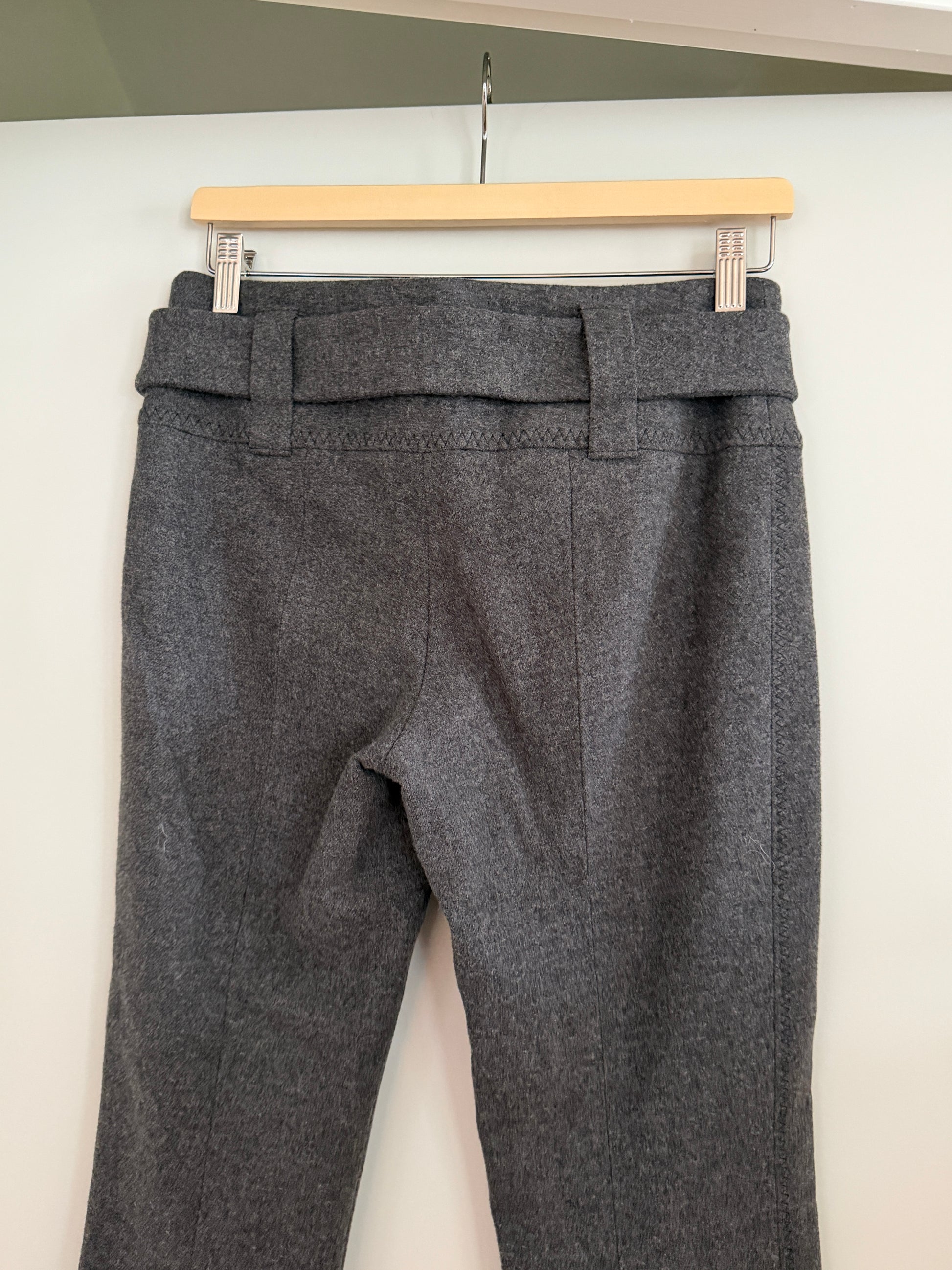 Prada Vintage Grey Wool Cropped Trousers with Matching Belt (XXS/XS)