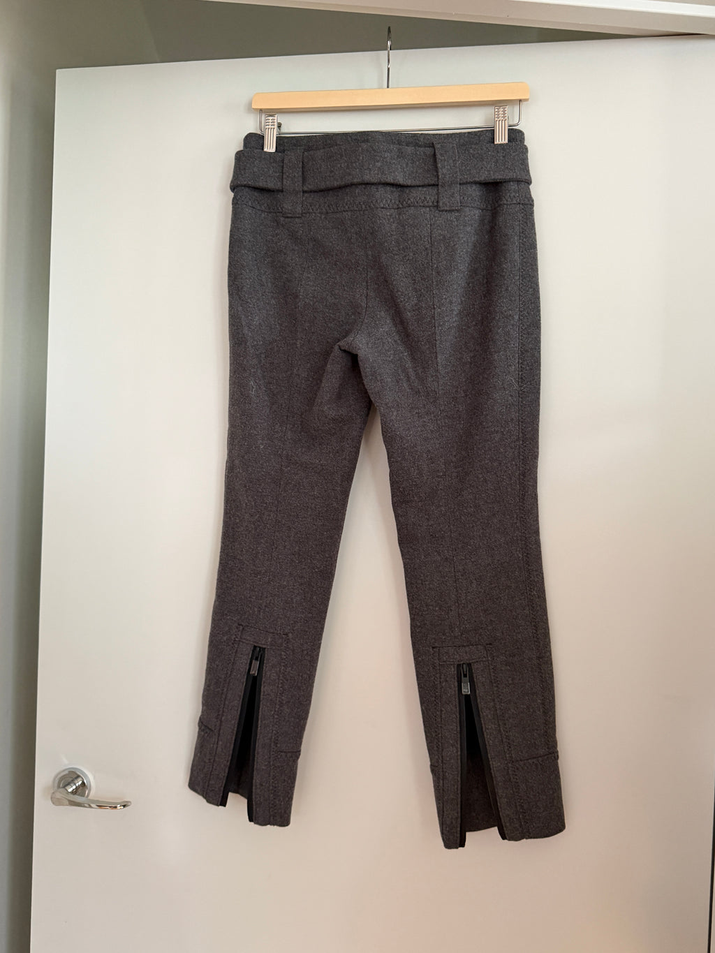 Prada Vintage Grey Wool Cropped Trousers with Matching Belt (XXS/XS)