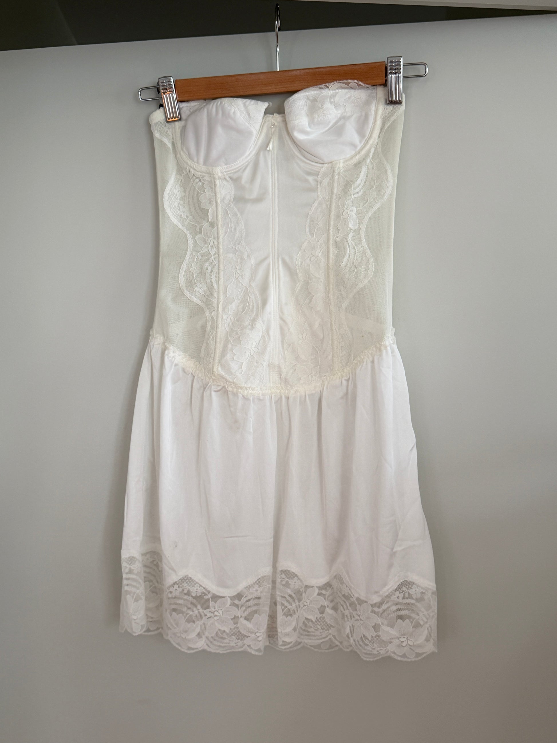 Deadstock White Lace Corset Lingerie Dress (Fits XS/S)