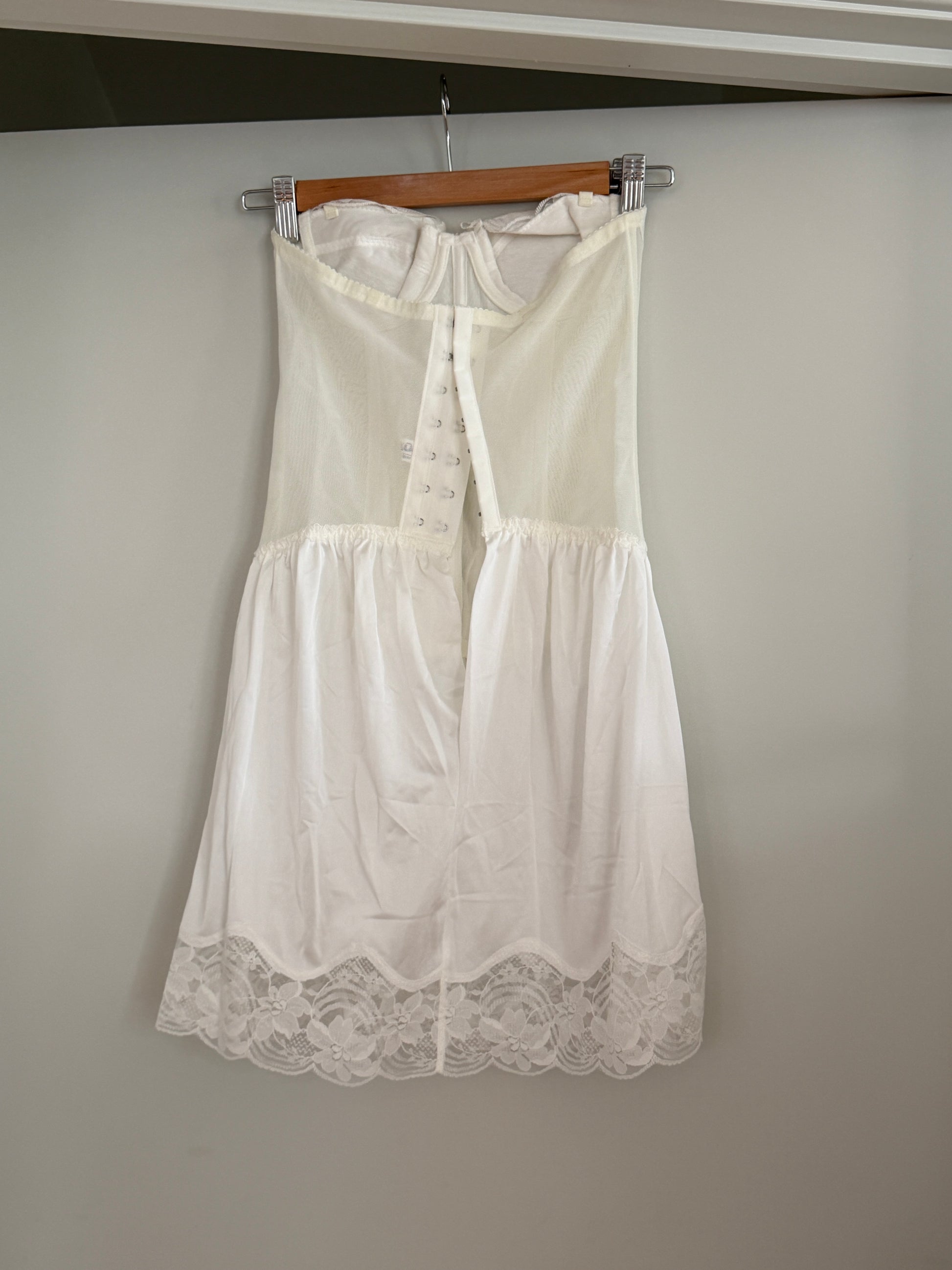 Deadstock White Lace Corset Lingerie Dress (Fits XS/S)