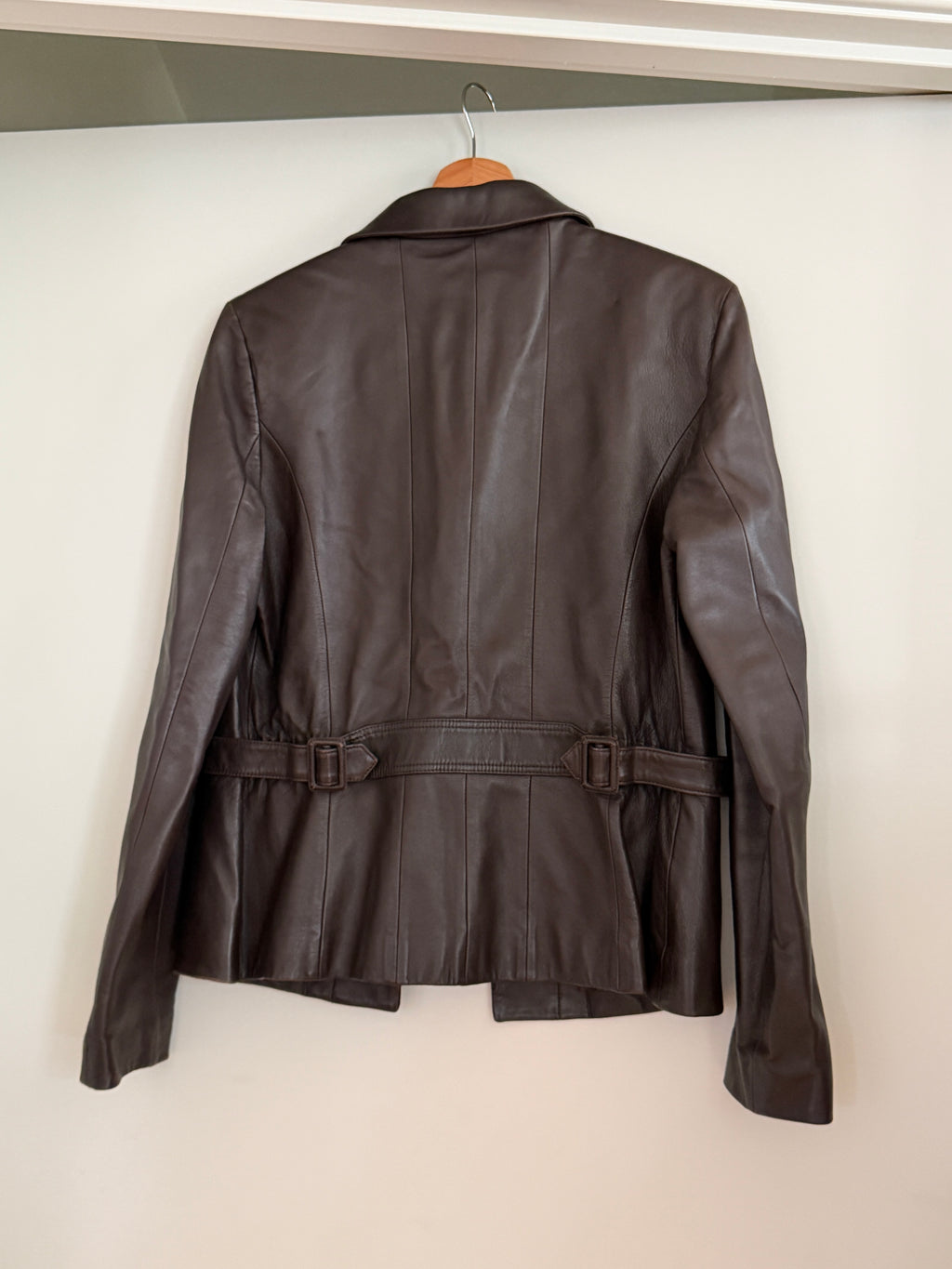 Sonia Rykiel Vintage Chocolate Brown Leather Jacket (Fits S)
