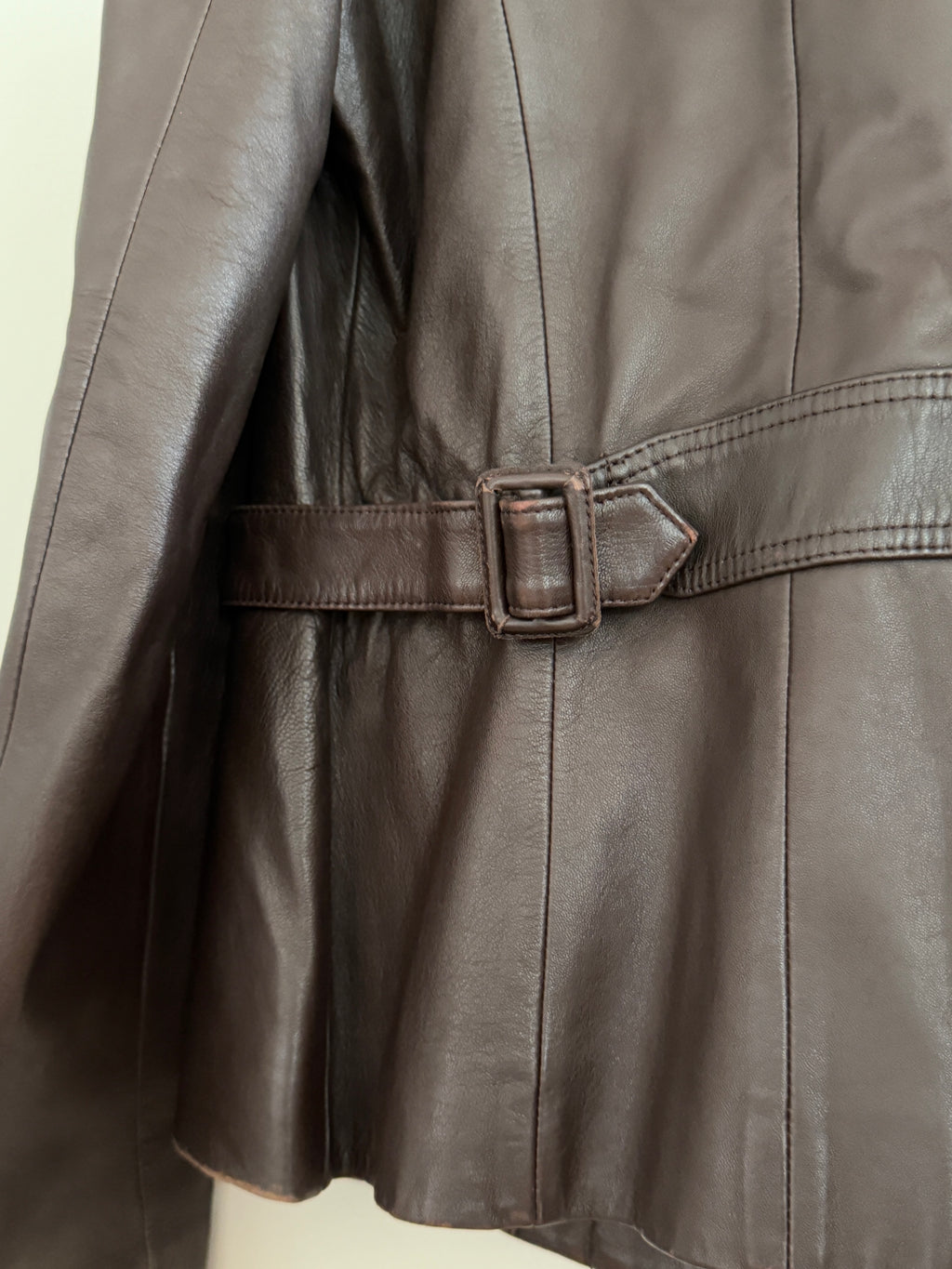 Sonia Rykiel Vintage Chocolate Brown Leather Jacket (Fits S)