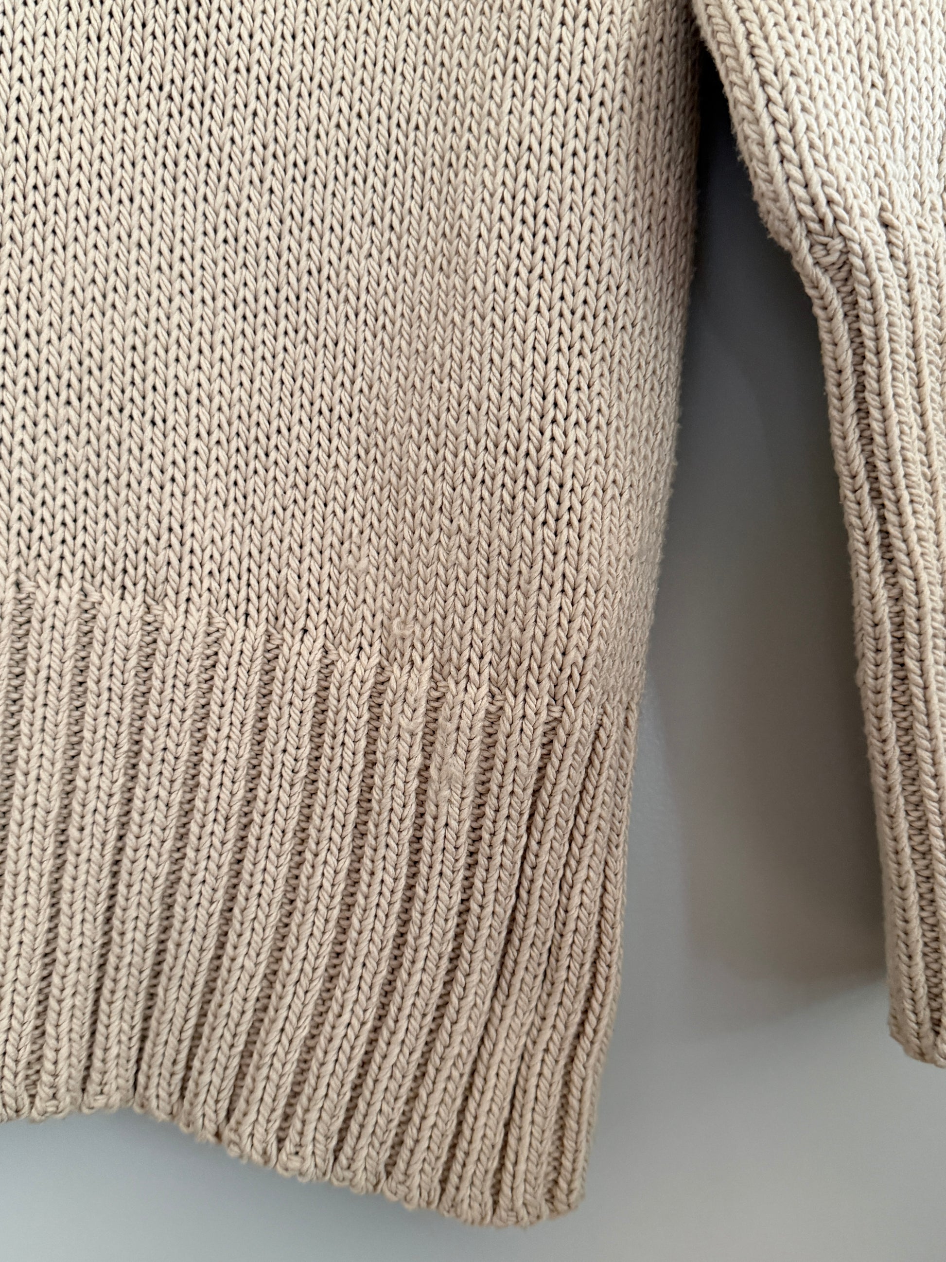 Yohji Yamamoto Vintage Beige Structured Knit Sweater (Fits XS/S)