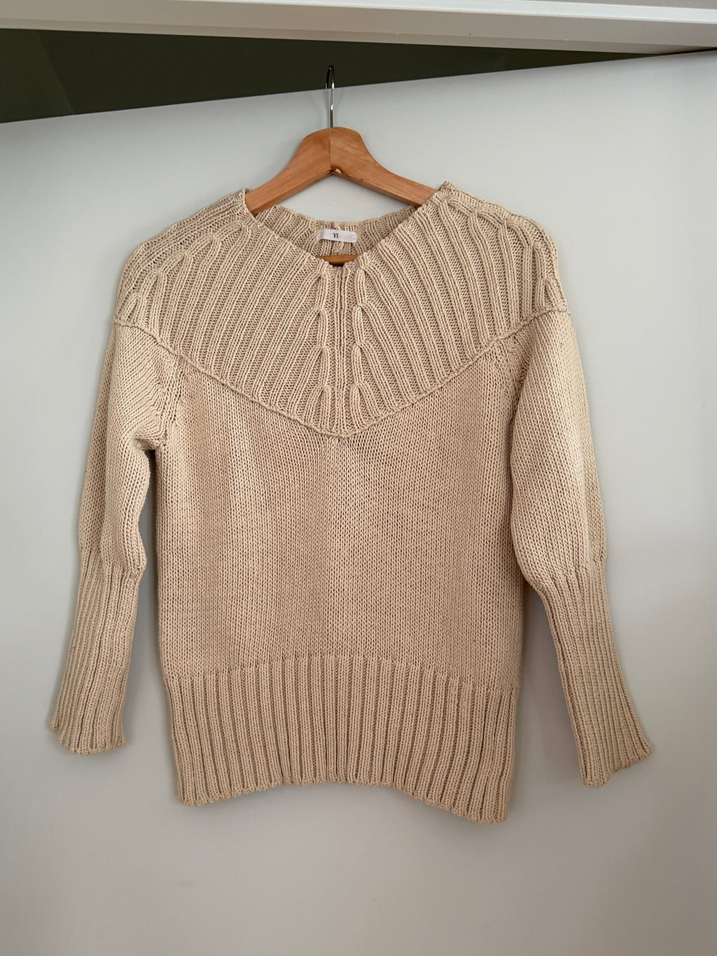 Yohji Yamamoto Vintage Beige Structured Knit Sweater (Fits XS/S)
