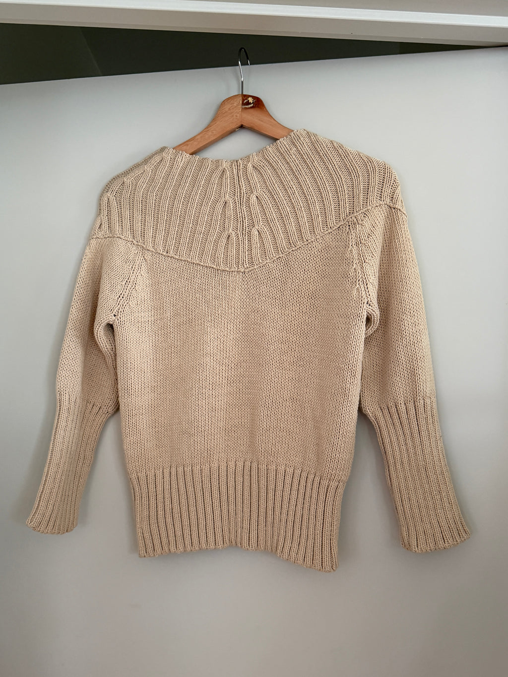Yohji Yamamoto Vintage Beige Structured Knit Sweater (Fits XS/S)