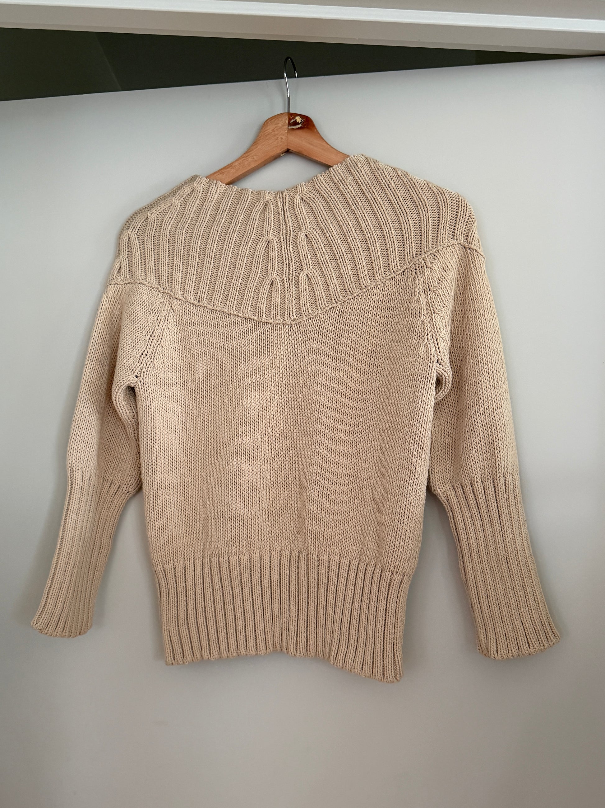 Yohji Yamamoto Vintage Beige Structured Knit Sweater (Fits XS/S)