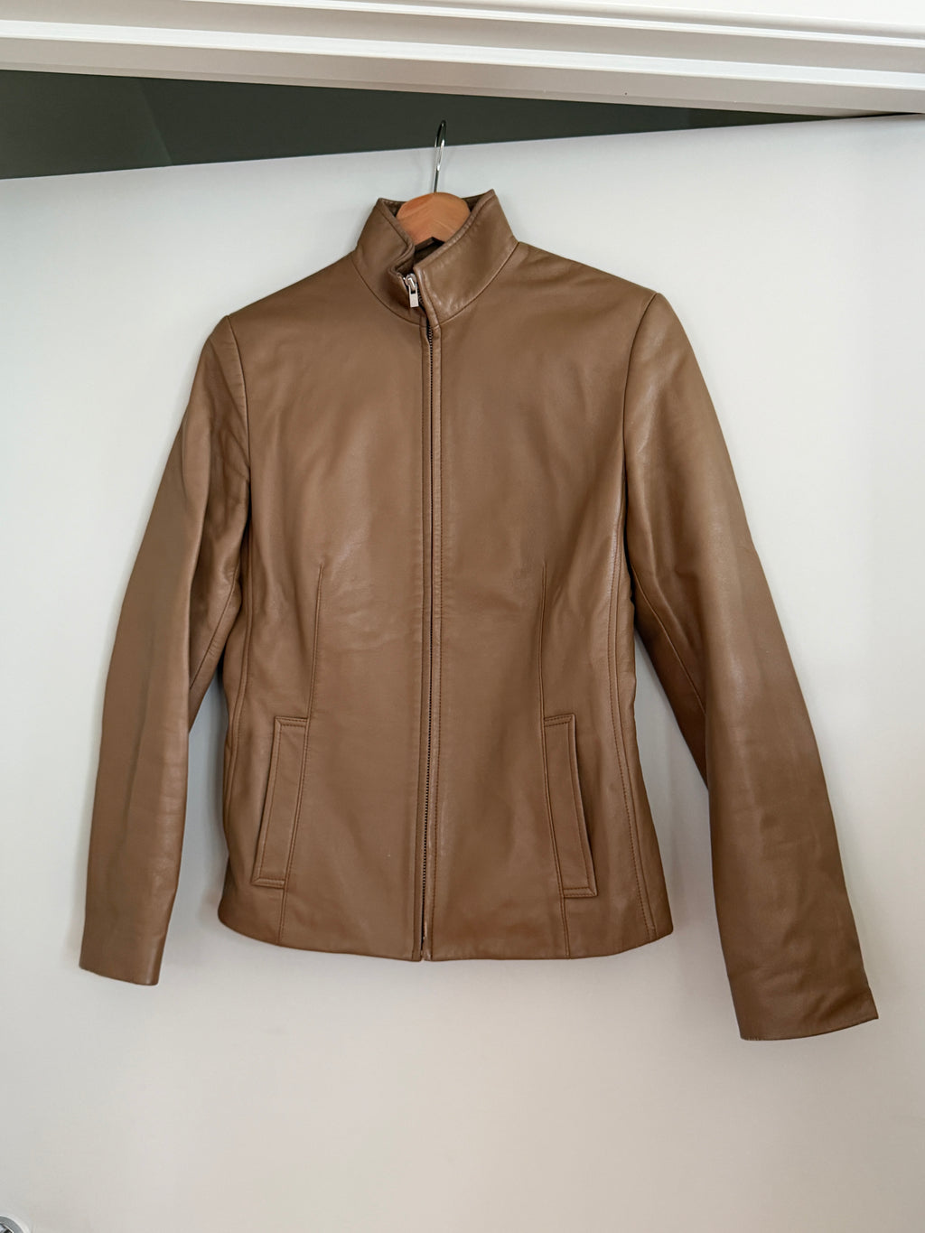 CK Calvin Klein Vintage Tan Leather Jacket (Fits XS/S)