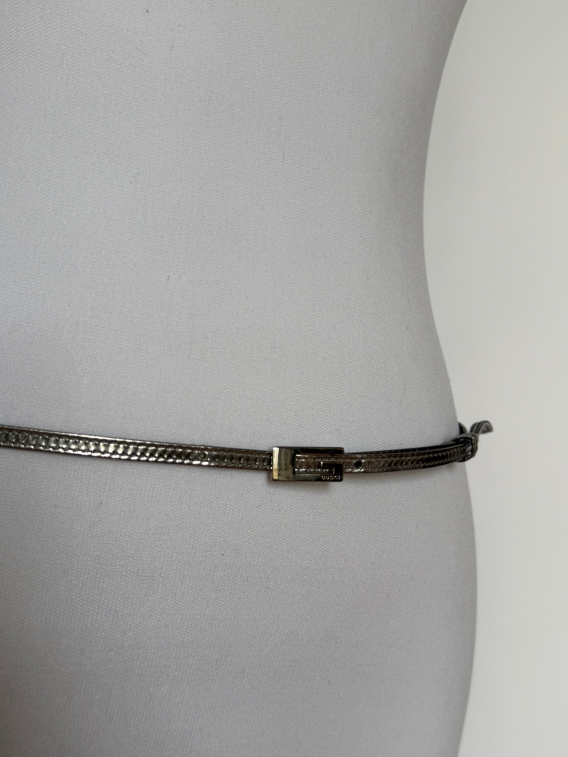 Gucci Skinny Belt — Silver