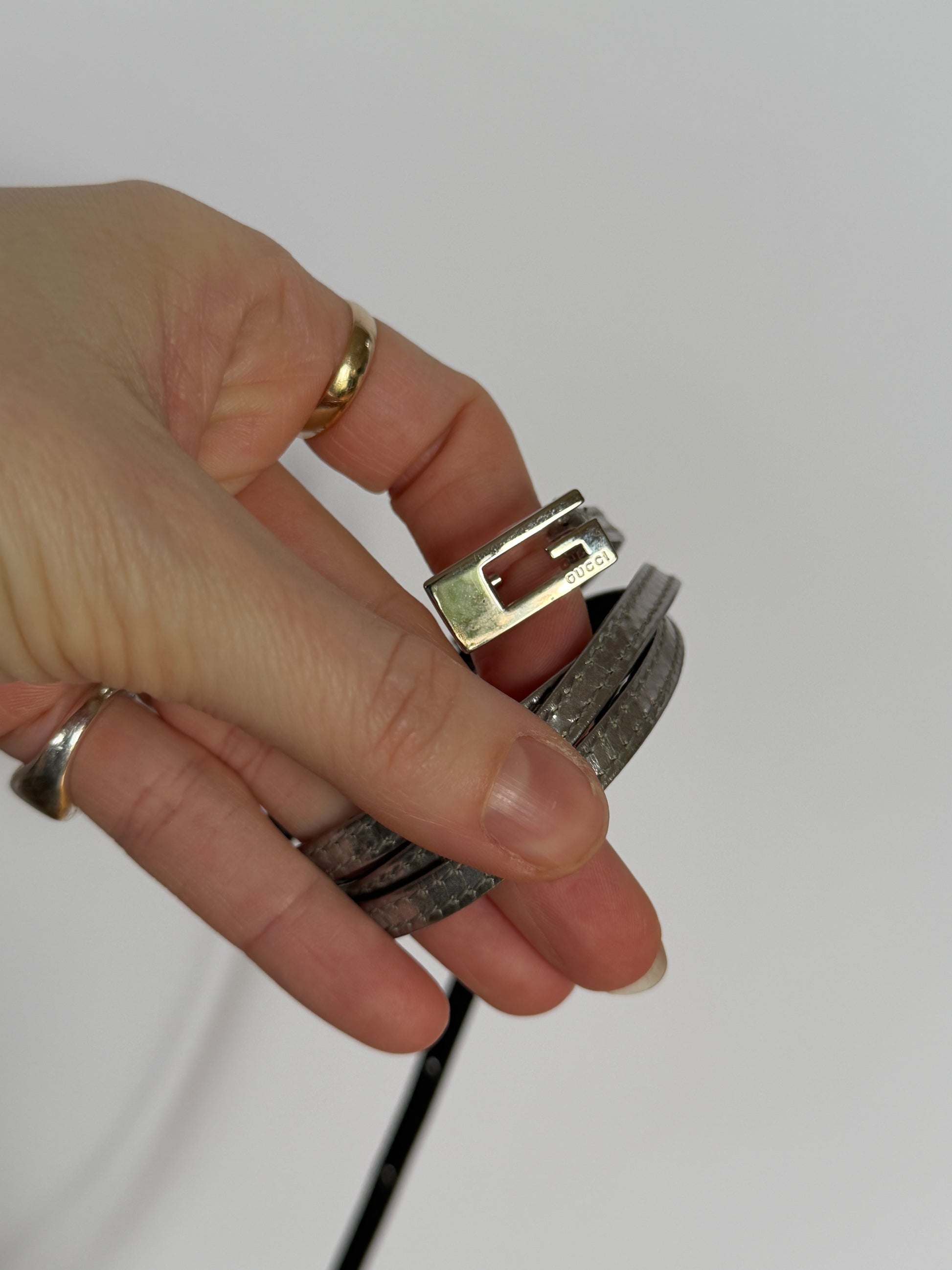 Gucci Skinny Belt — Silver