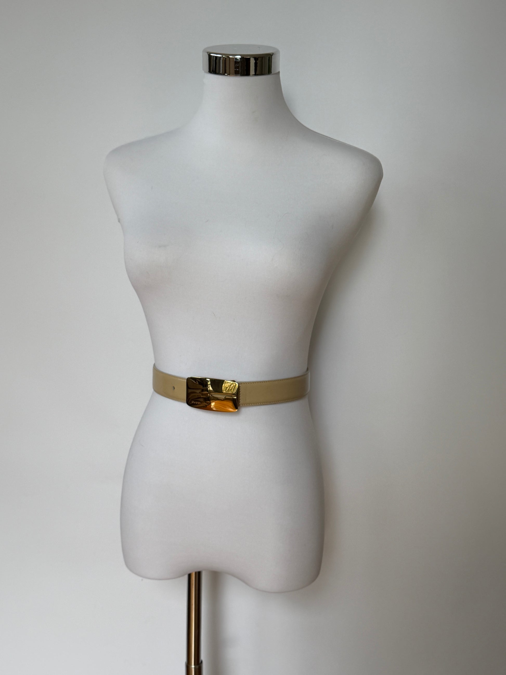Gucci 1996 AW Tom Ford Era Archive Belt in beige Leather